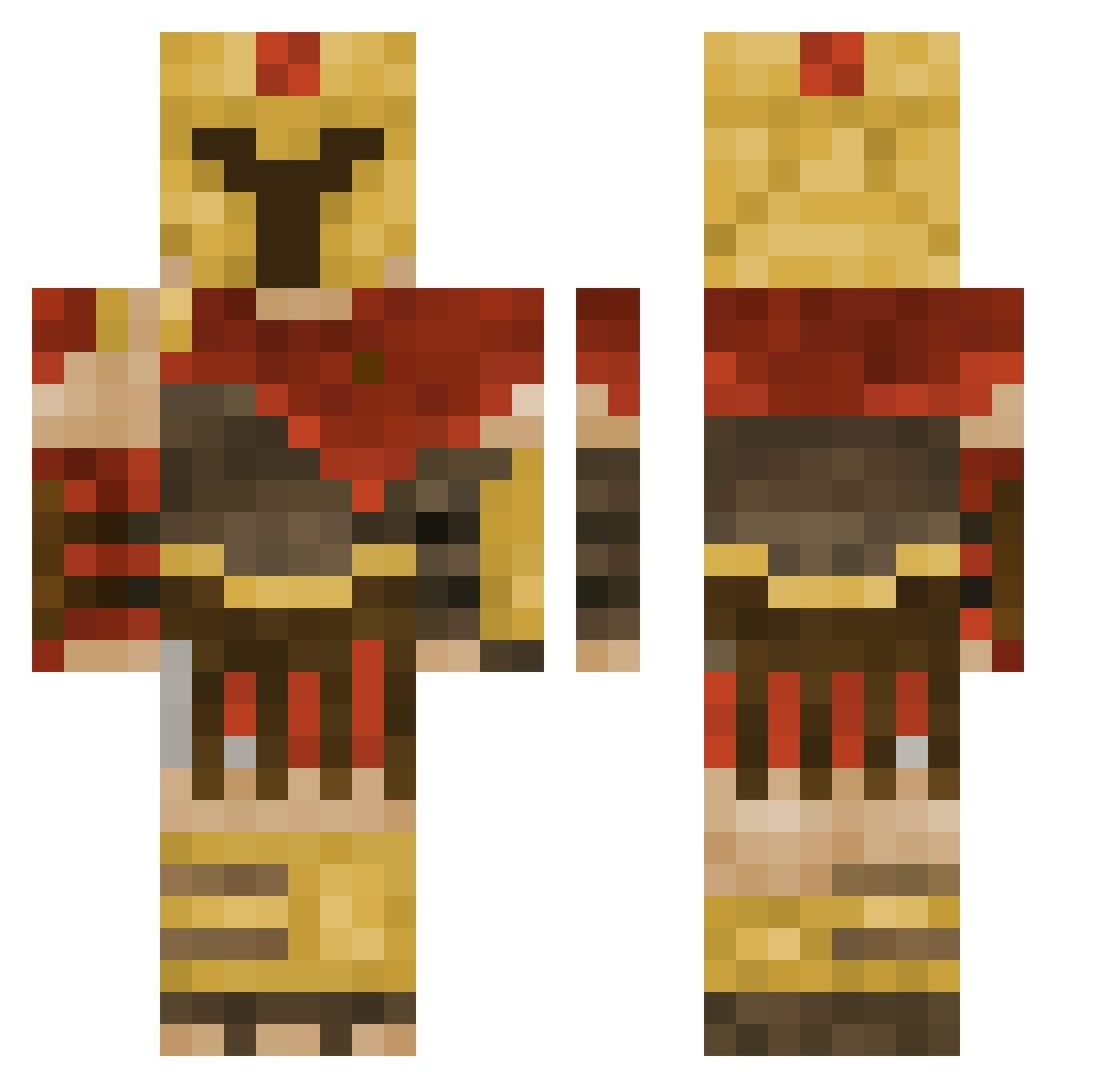 Devadmo Minecraft skin, front and back view