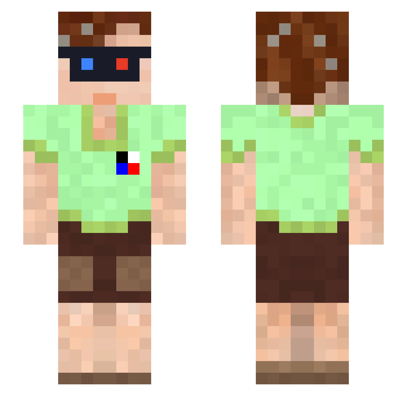 slithy Minecraft skin, front and back view