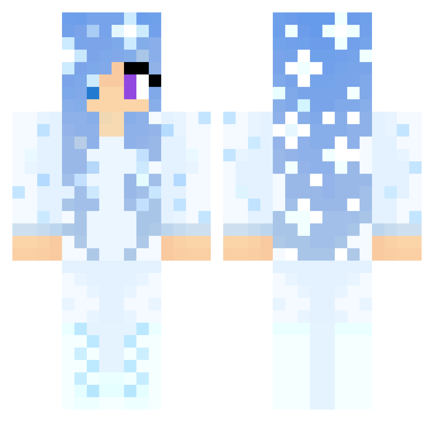 1dolevi Minecraft skin, front and back view
