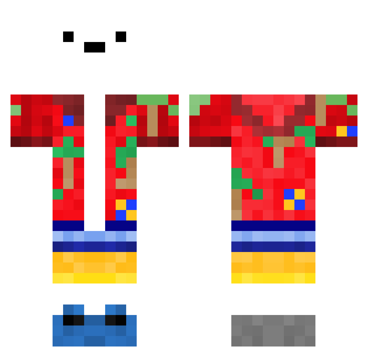 Xanoah1 Minecraft skin, front and back view