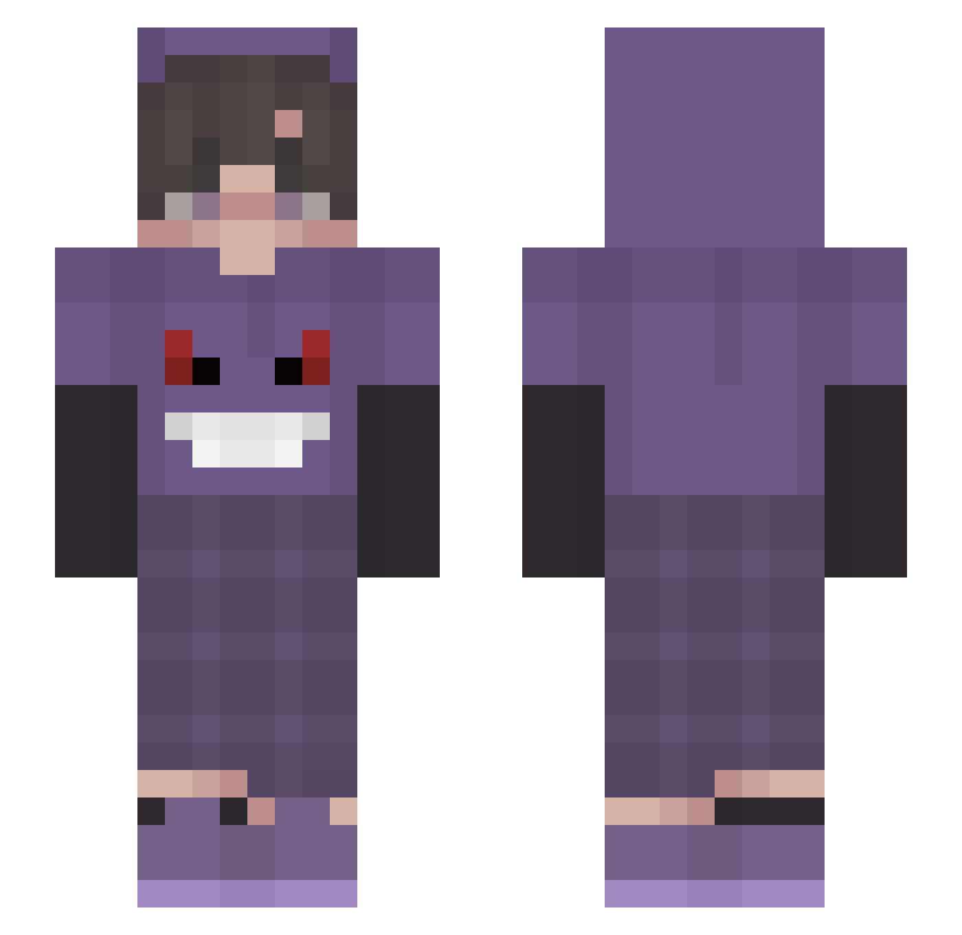 VinnyATM Minecraft skin, front and back view