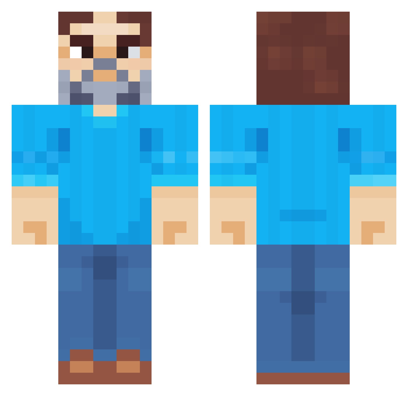 24kBray Minecraft skin, front and back view