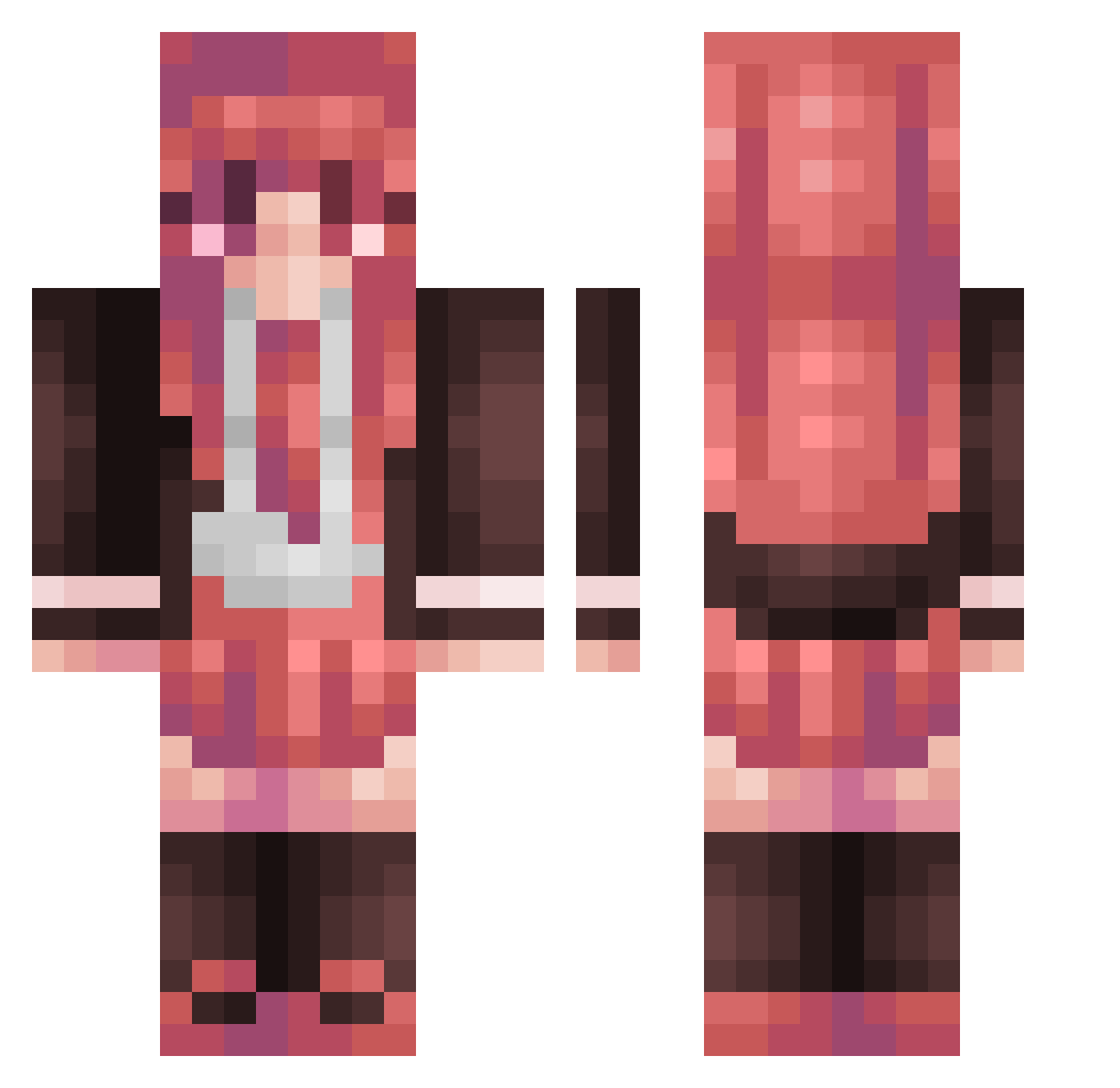 MiddlestGray11 Minecraft skin, front and back view