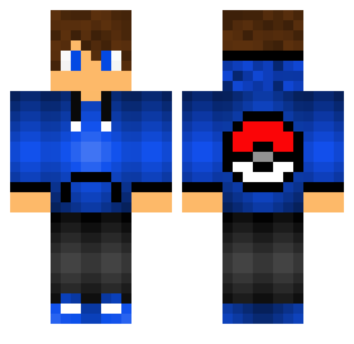DasSteve Minecraft skin, front and back view
