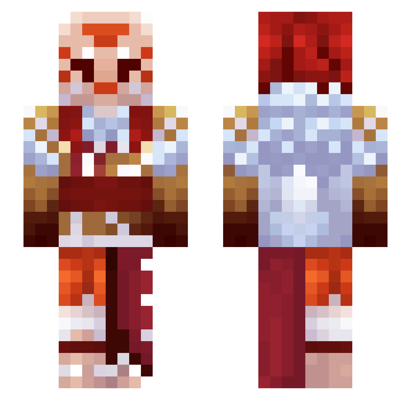 BlueberryLeopard Minecraft skin, front and back view