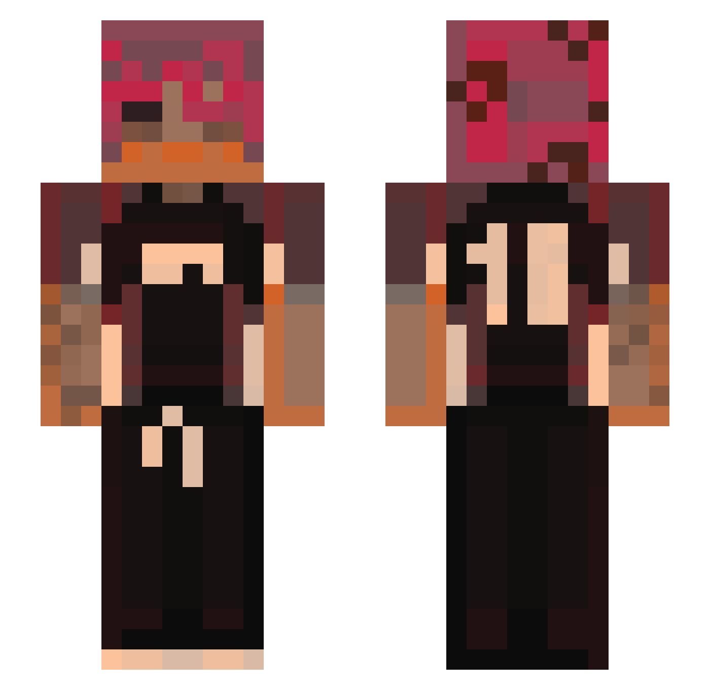 N1KOEXE Minecraft skin, front and back view