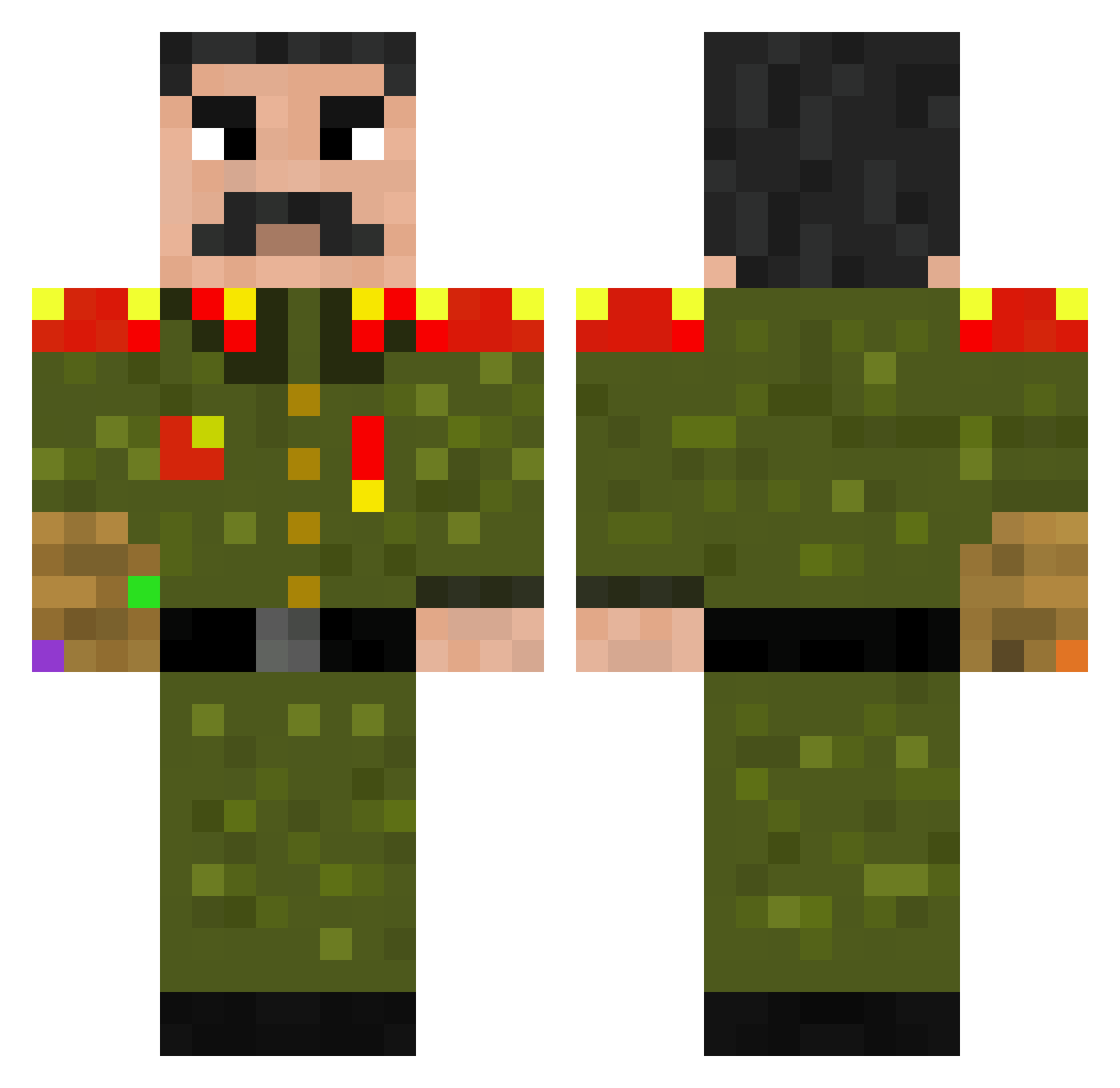 unclekyle69420 Minecraft skin, front and back view