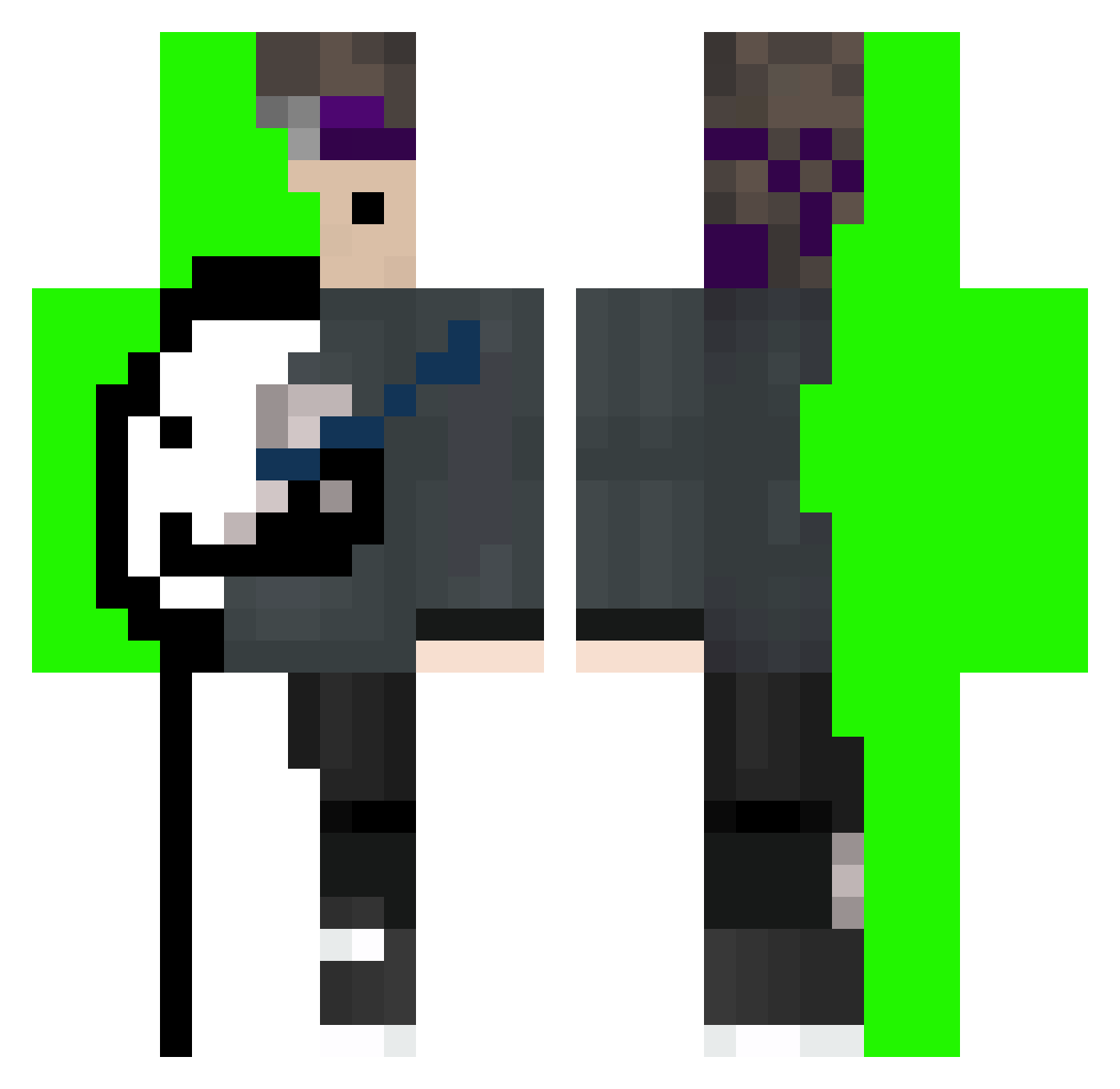 STAUBS Minecraft skin, front and back view