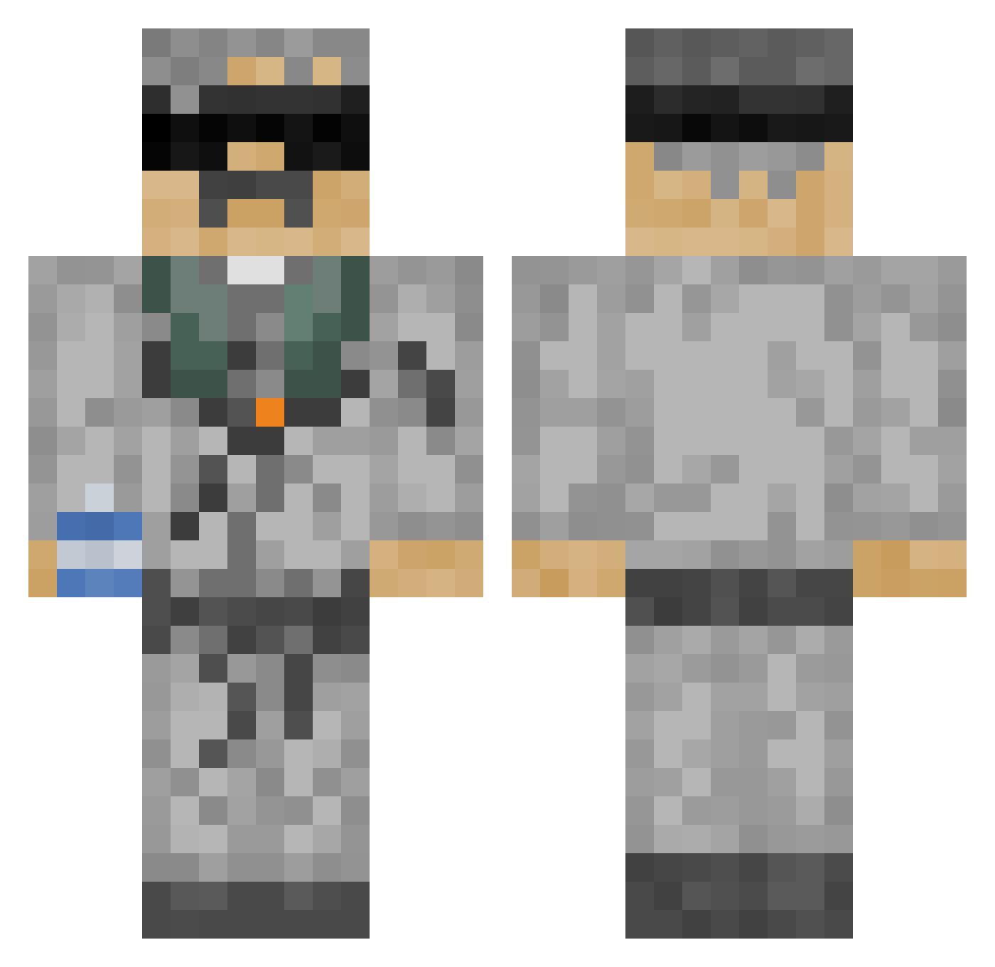 FreakyKillaMF Minecraft skin, front and back view