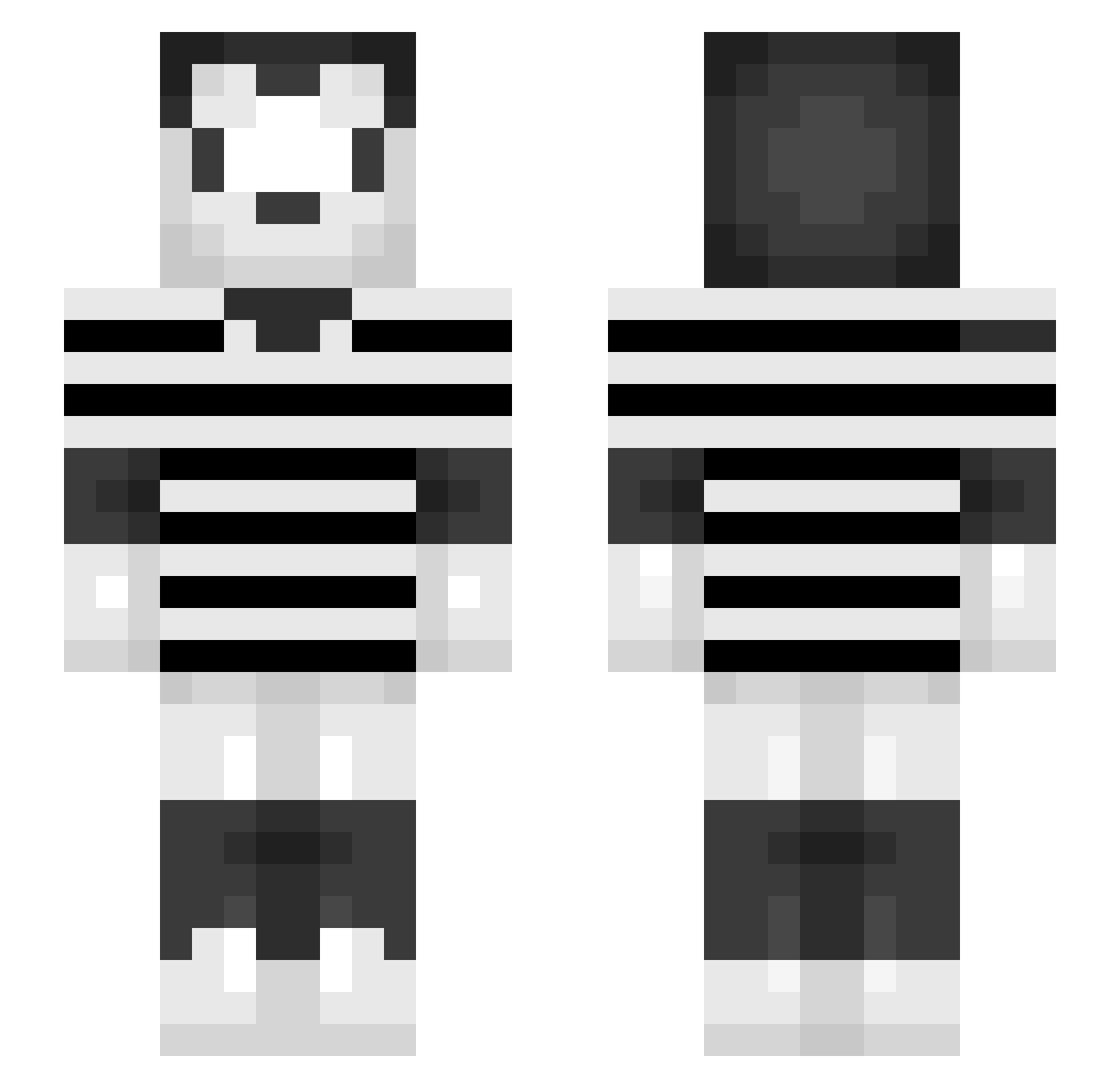 Shotboom Minecraft skin, front and back view