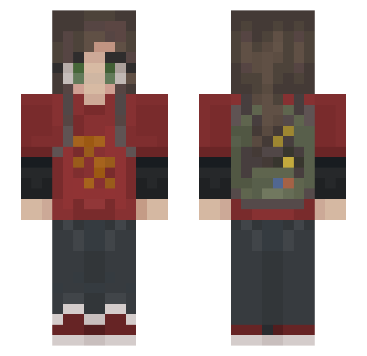 _e_squared Minecraft skin, front and back view