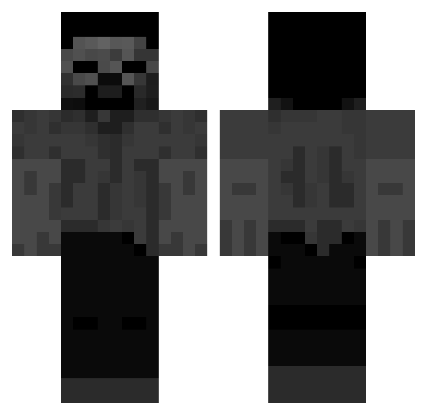 Clixee Minecraft skin, front and back view