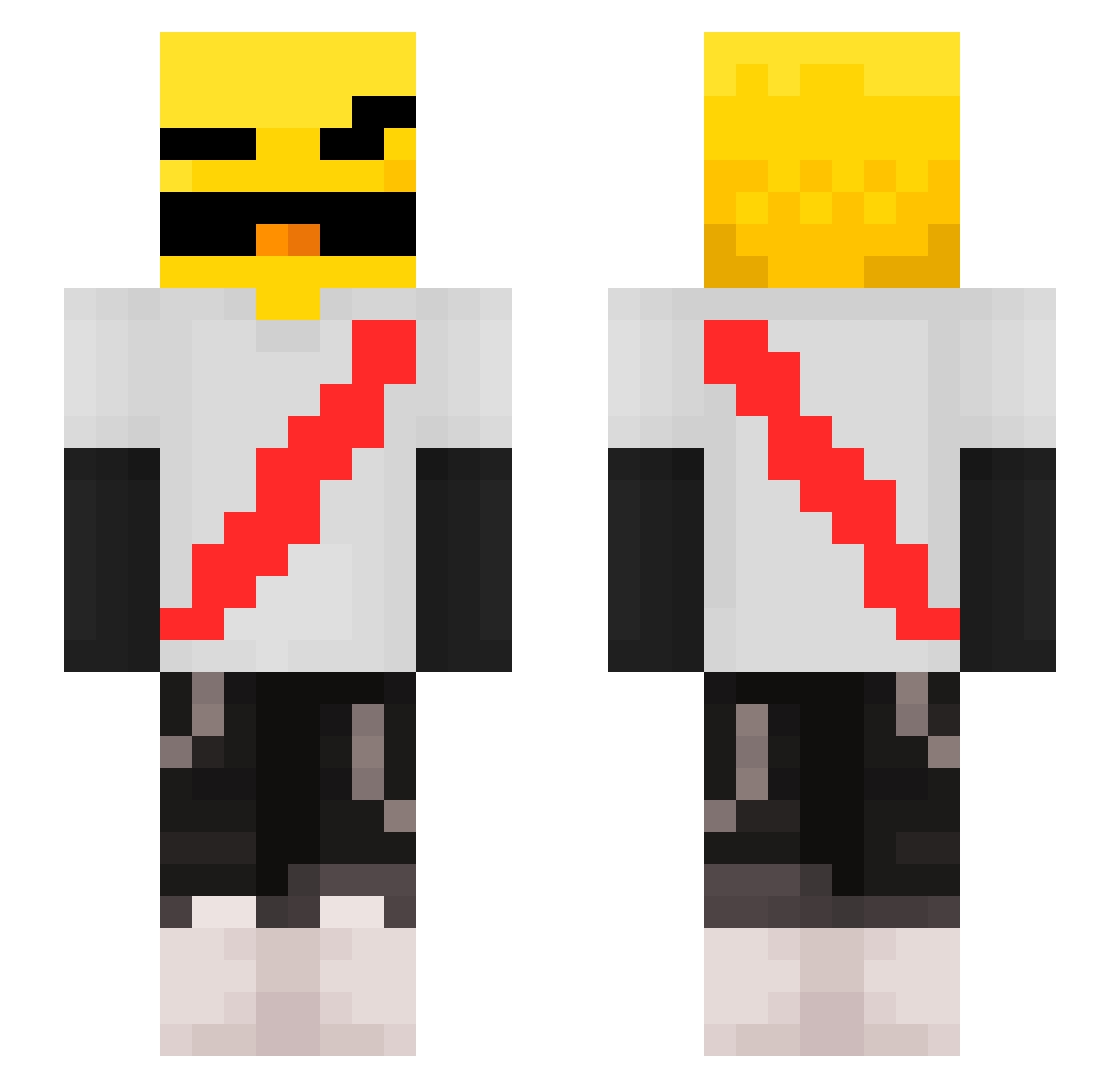 iTonerox Minecraft skin, front and back view
