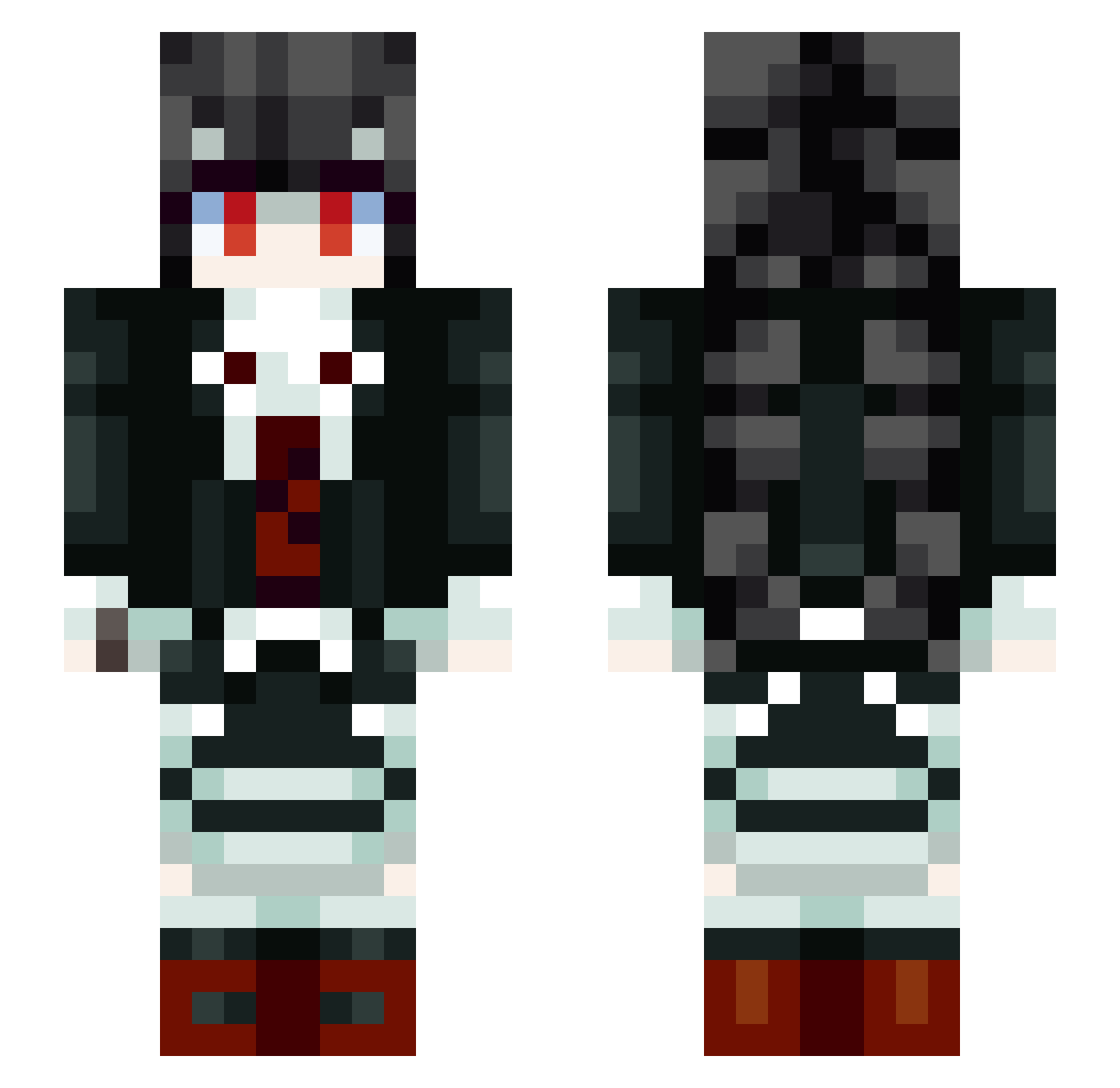 Harukawa_Trash Minecraft skin, front and back view