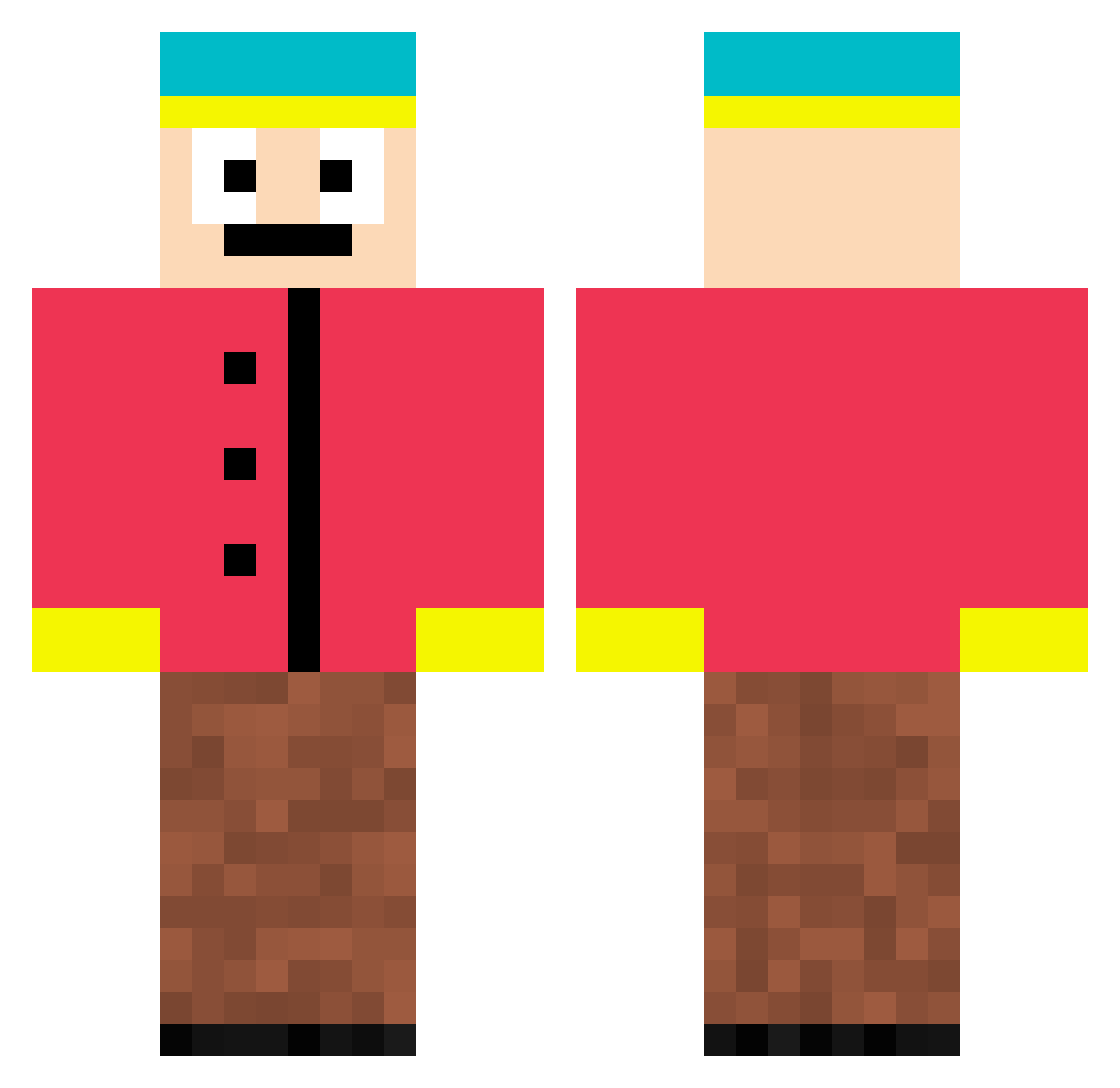 lacergol Minecraft skin, front and back view