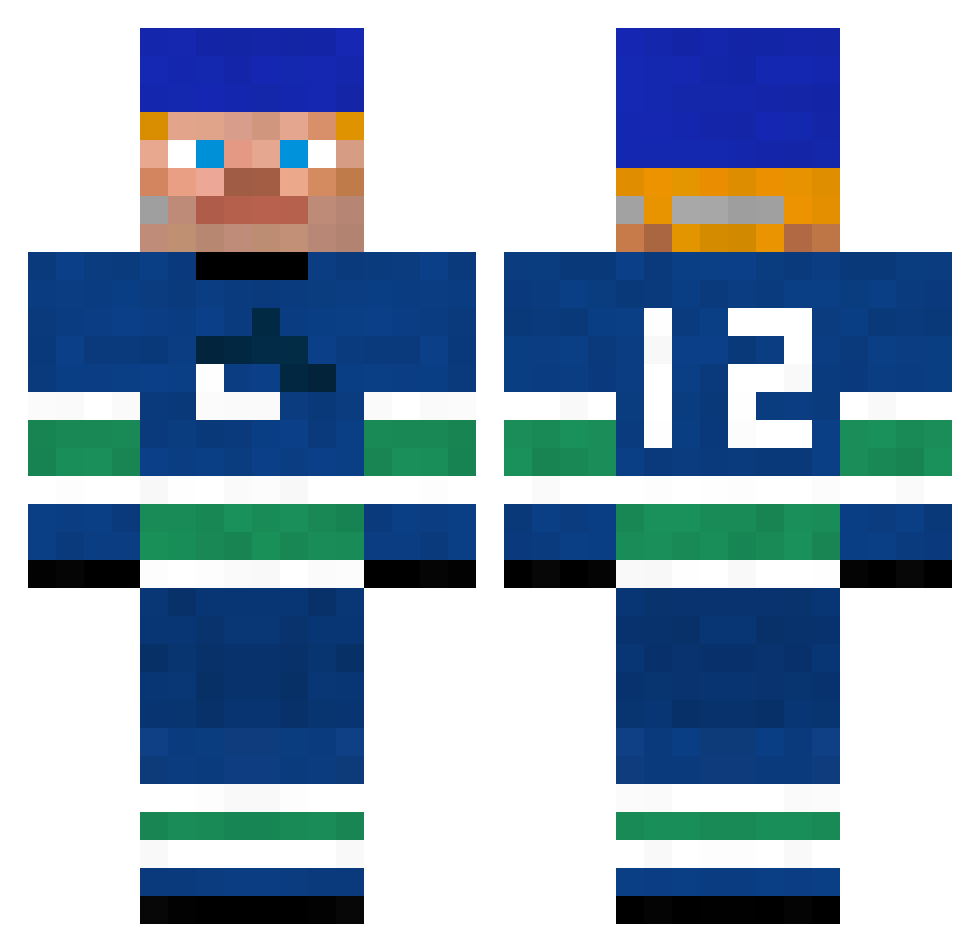 Fiducia Minecraft skin, front and back view