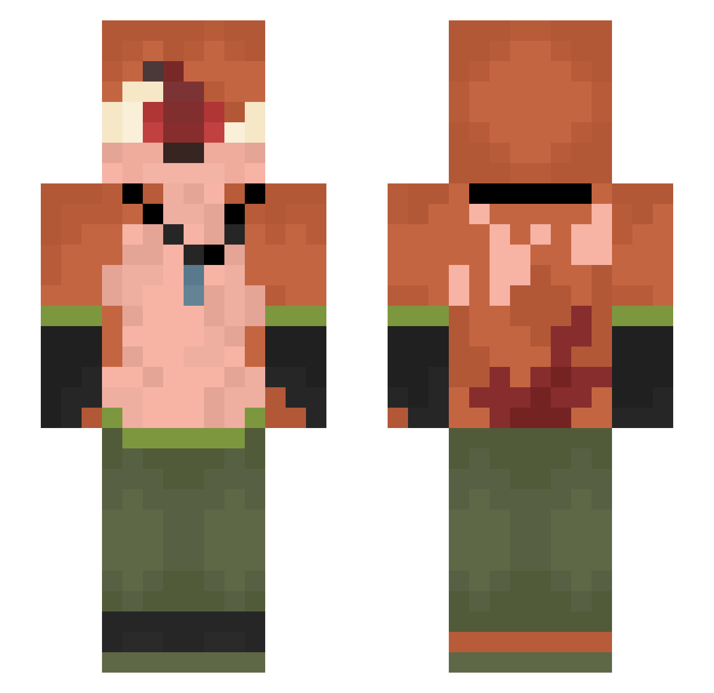 EVANGULIUS Minecraft skin, front and back view