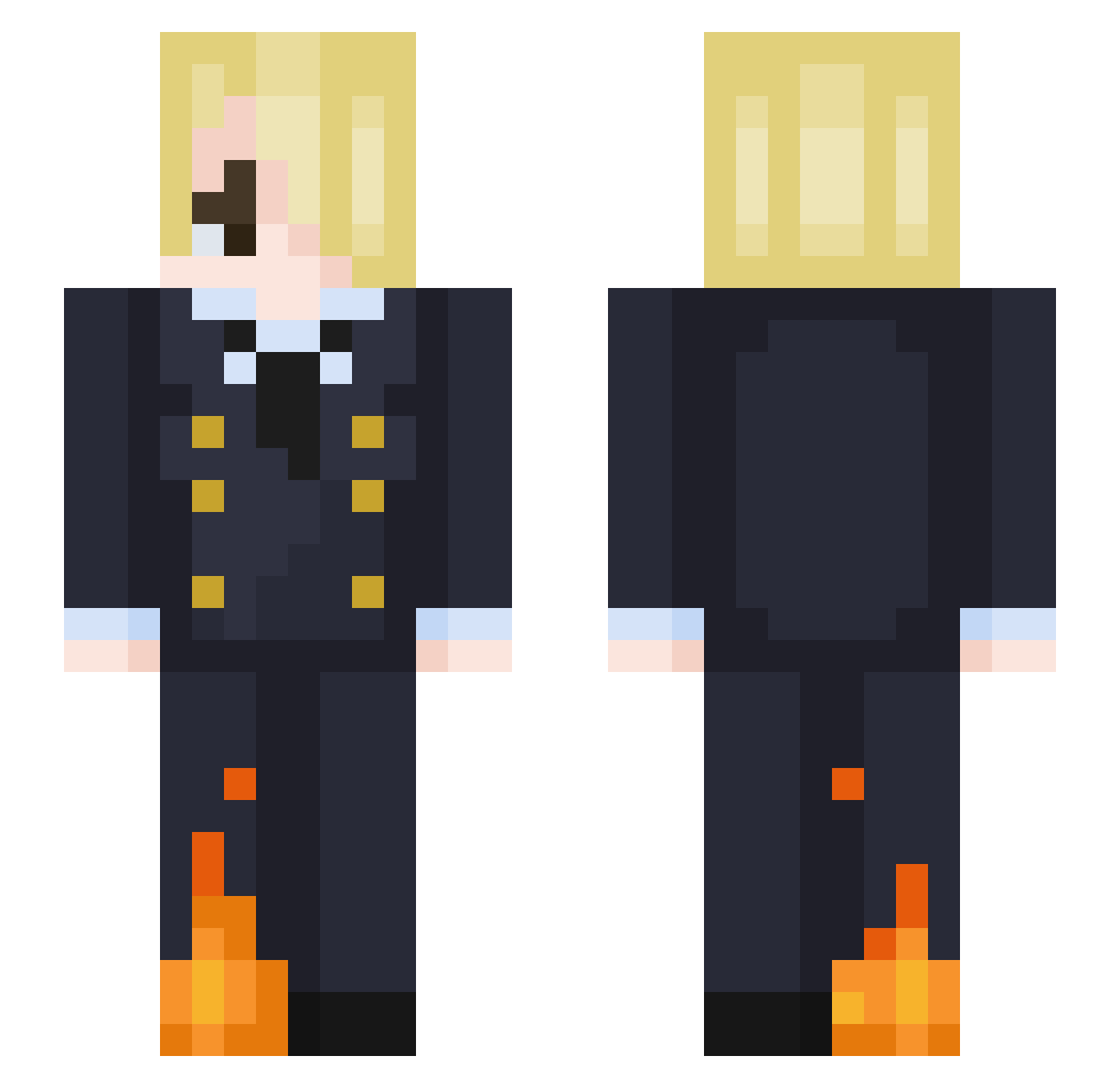 Down Minecraft skin, front and back view