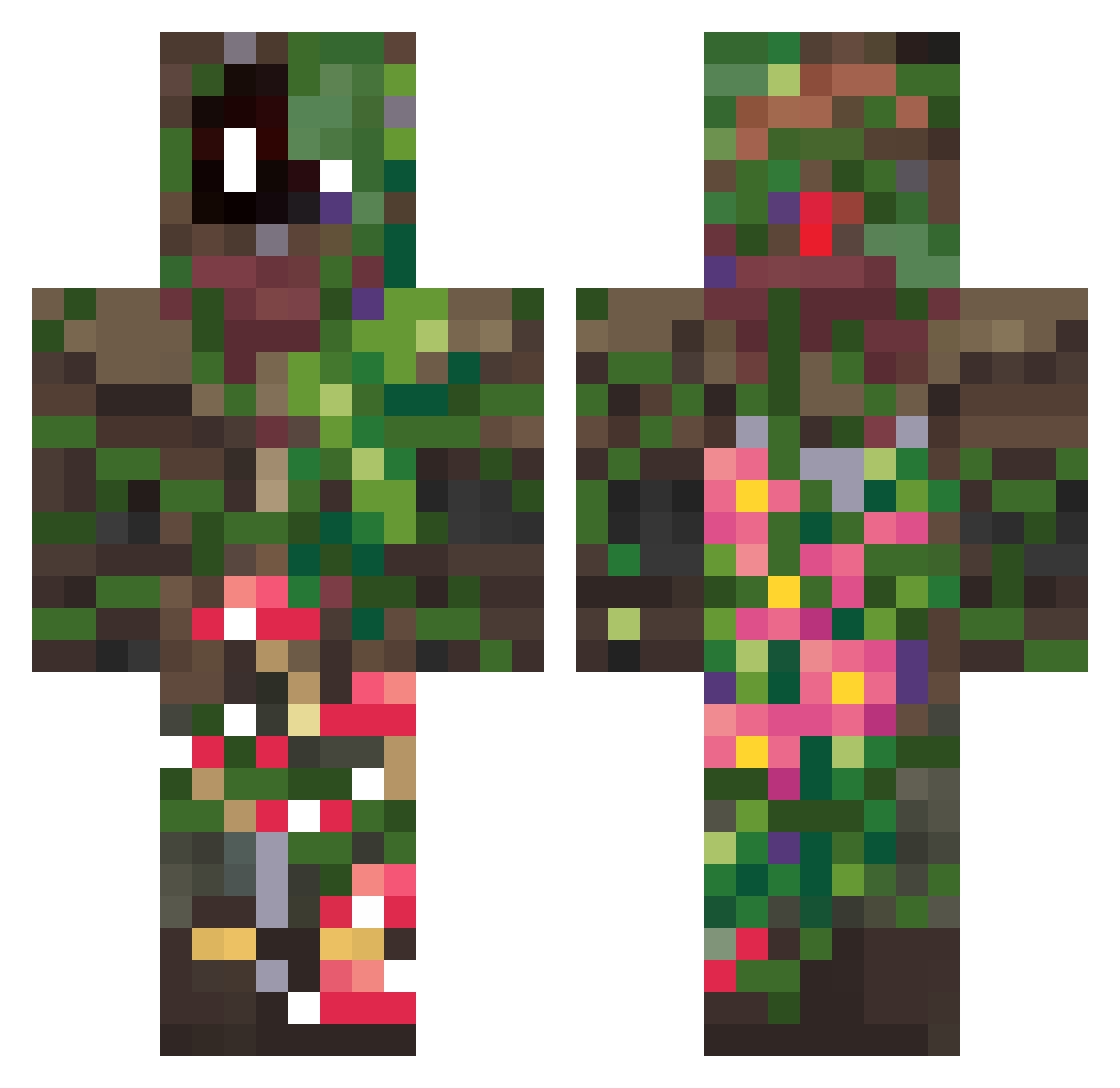 Dabrzan Minecraft skin, front and back view