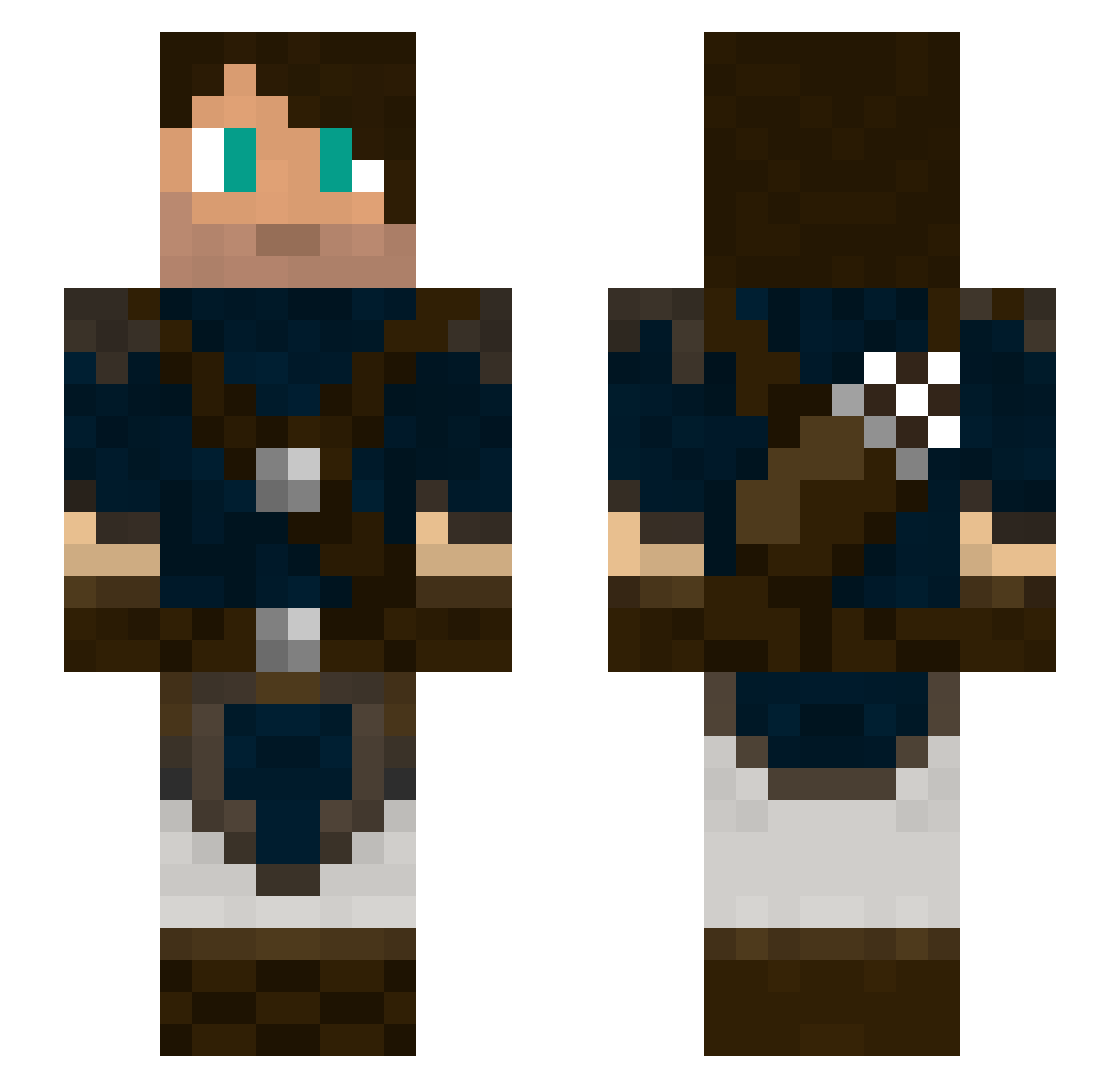 HetGameS Minecraft skin, front and back view