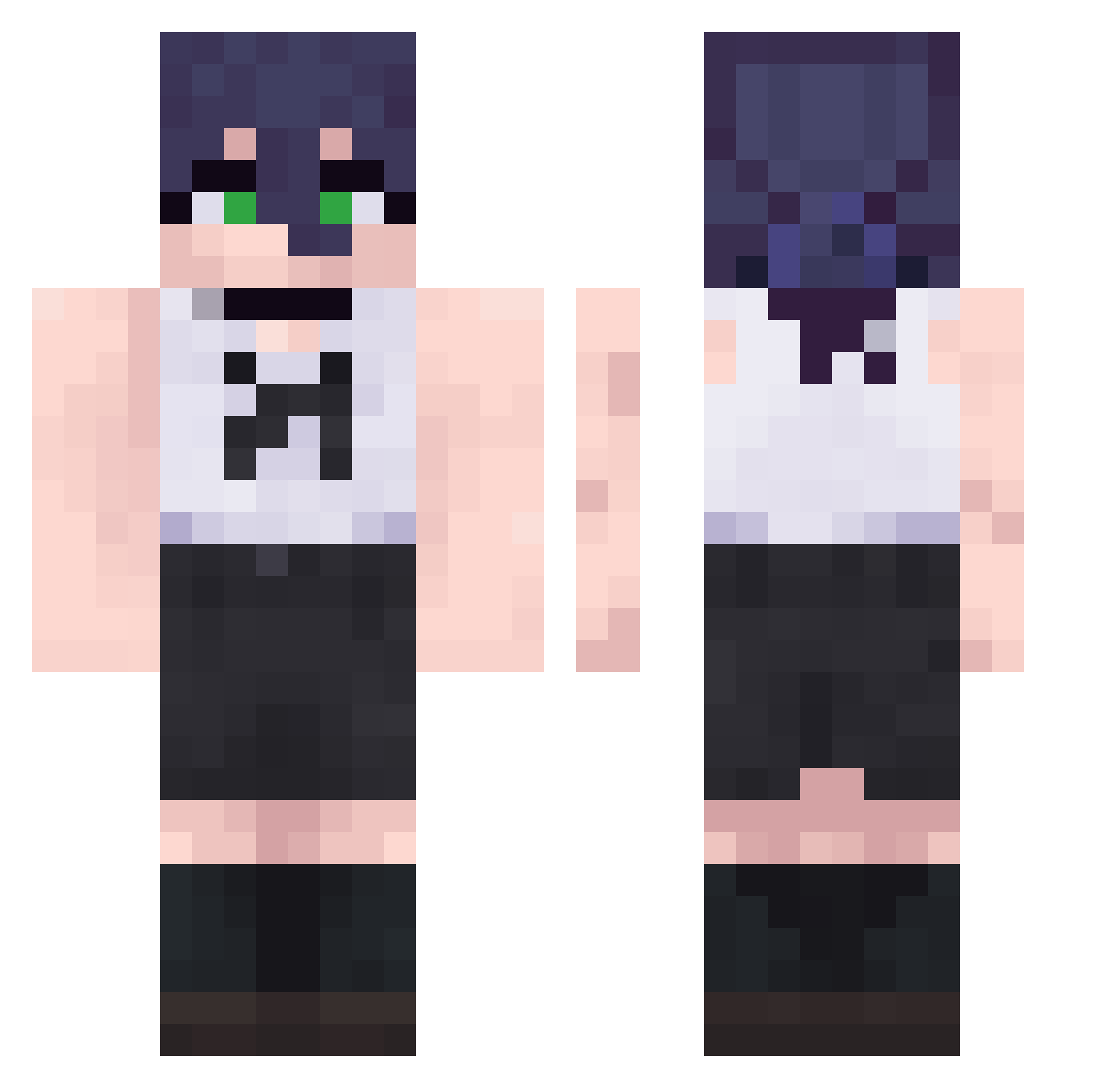 BodddieBone Minecraft skin, front and back view