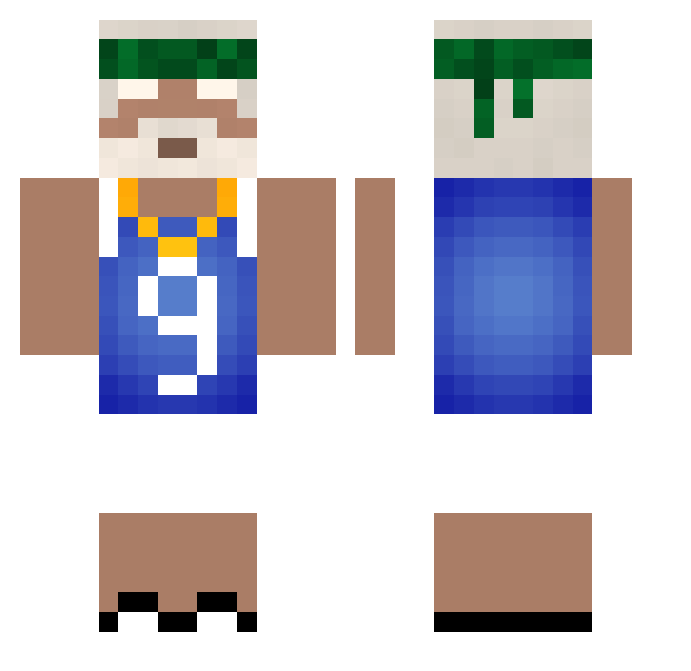 adrianx1405 Minecraft skin, front and back view