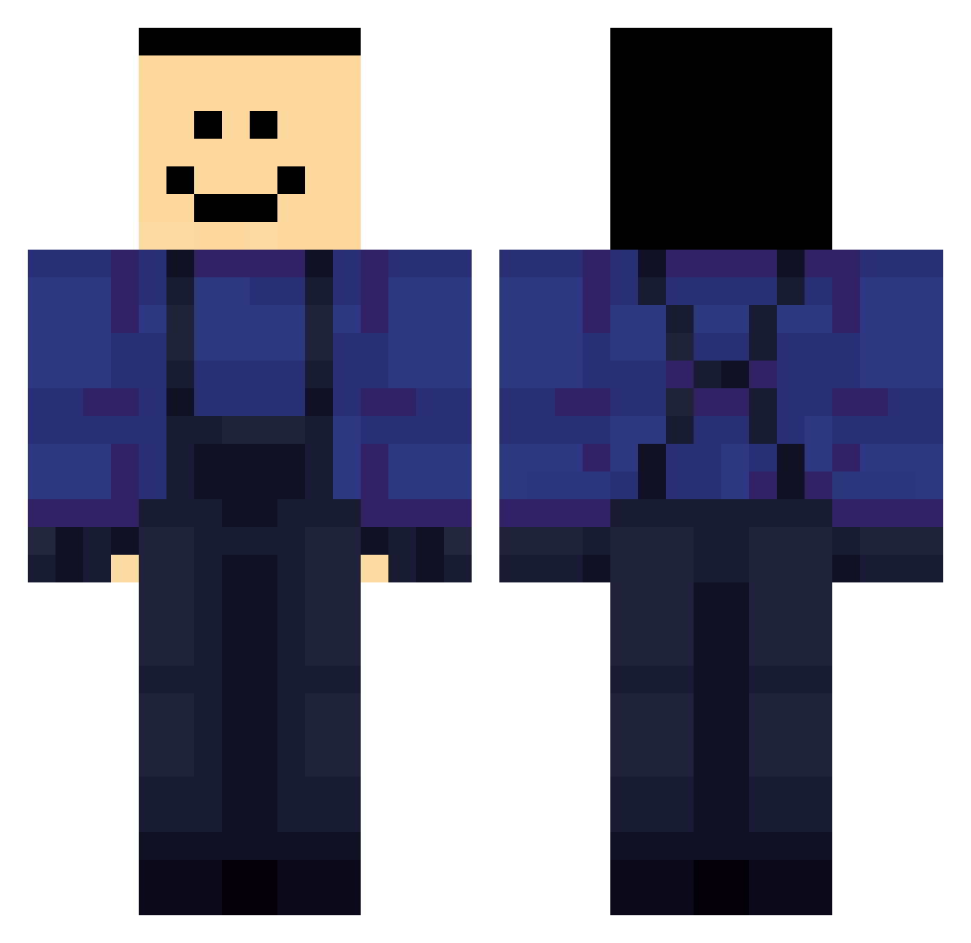 ex_sanguinated Minecraft skin, front and back view
