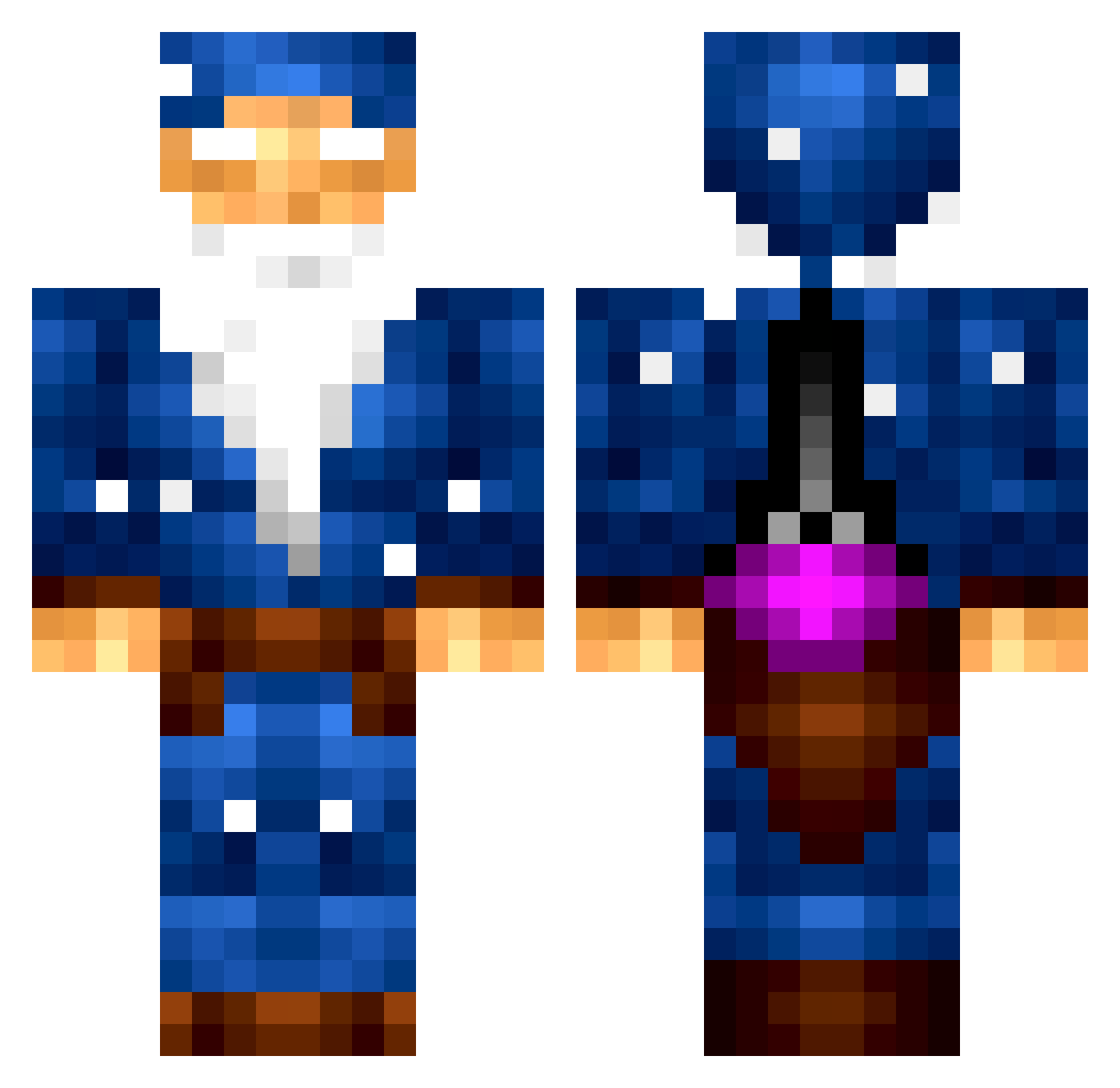 BurntDestiny Minecraft skin, front and back view