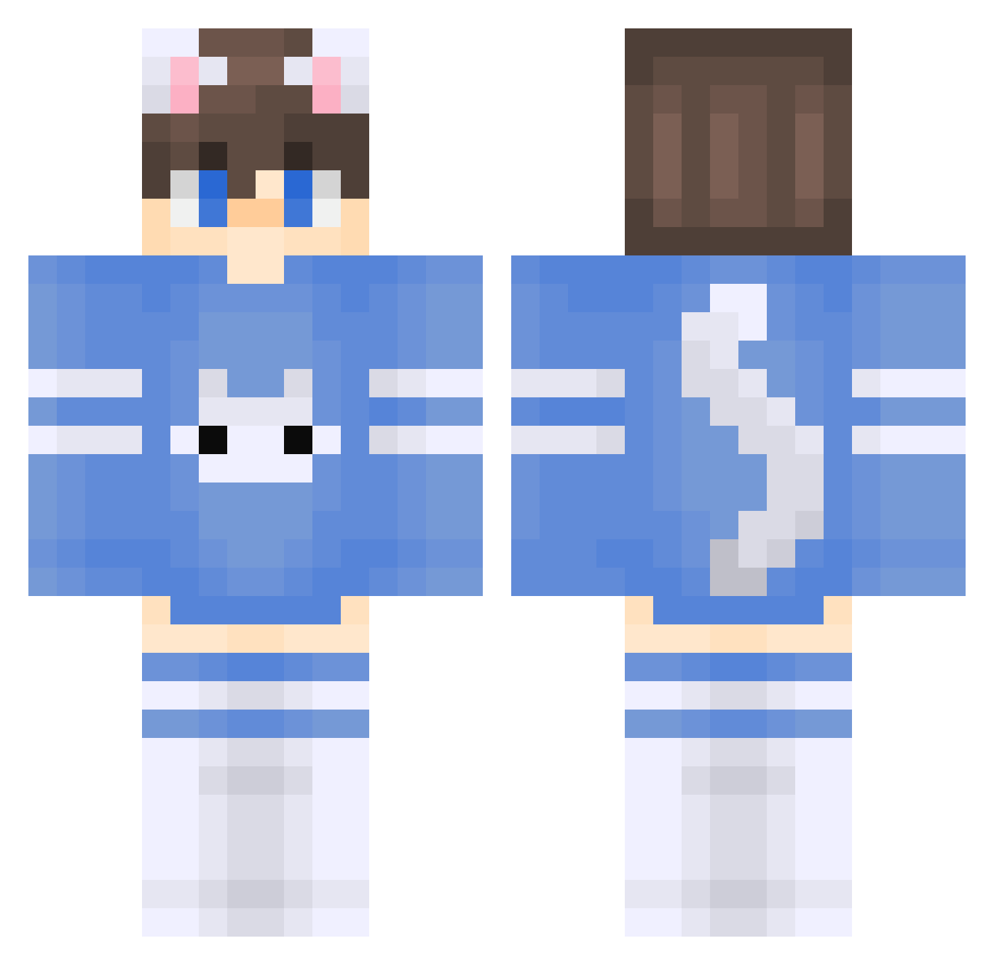 yFefe_Kun Minecraft skin, front and back view