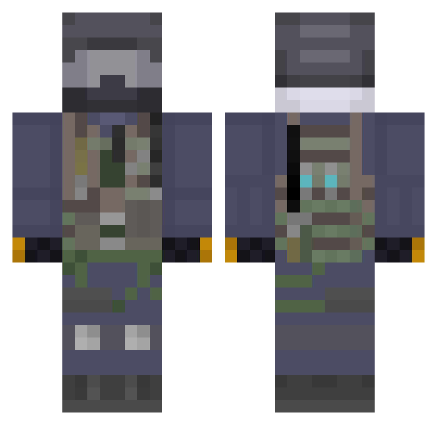 realsuperhack Minecraft skin, front and back view