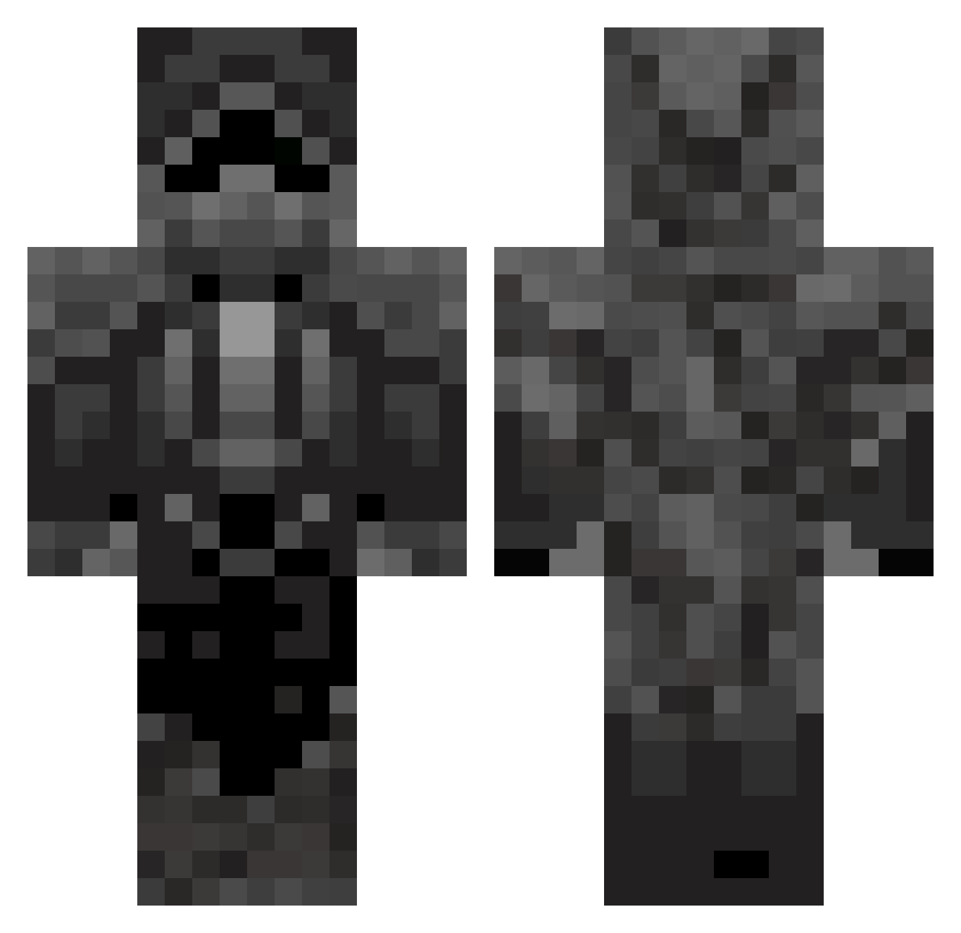 V277 Minecraft skin, front and back view