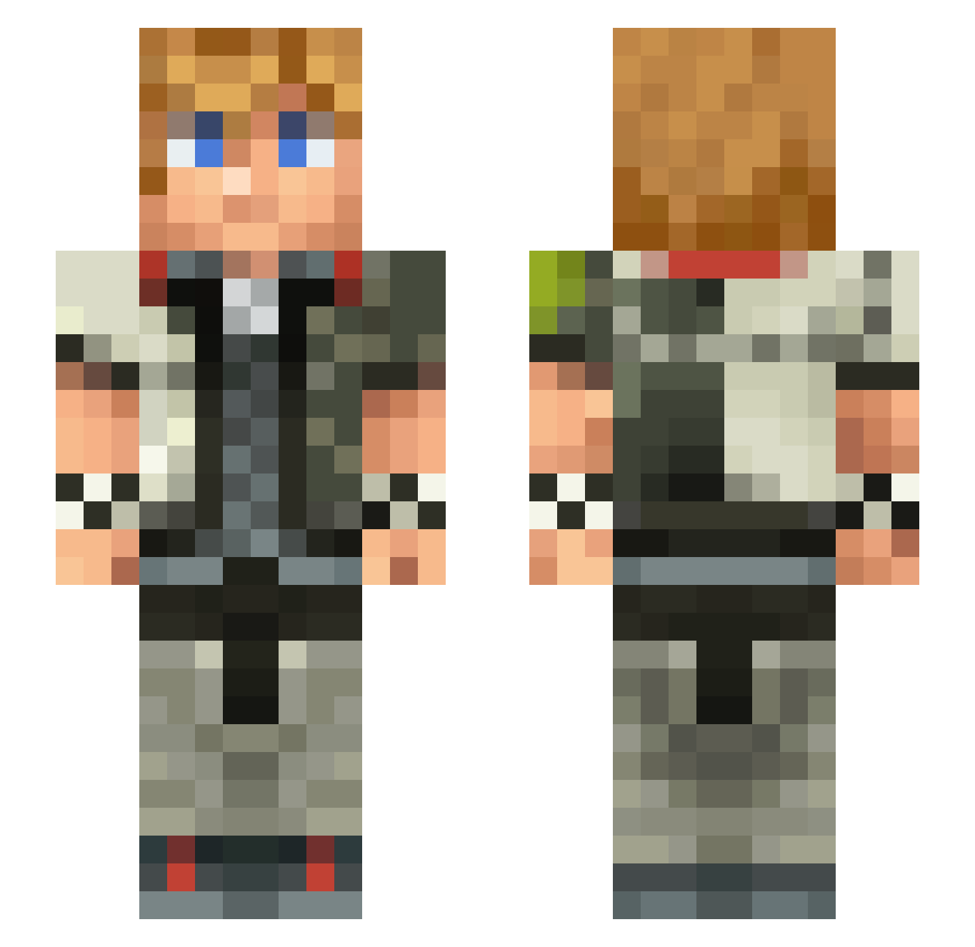 junpepen Minecraft skin, front and back view