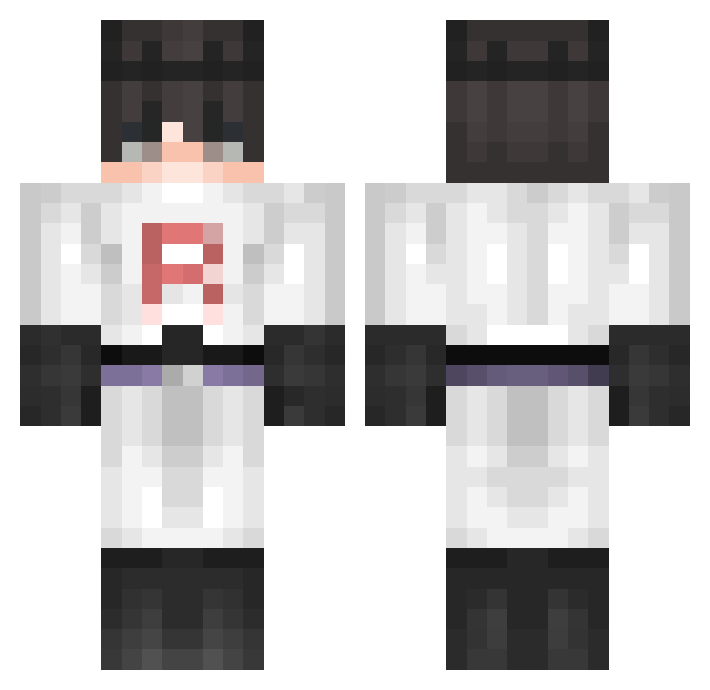 Preic Minecraft skin, front and back view