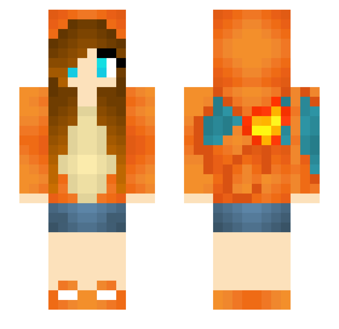DankFountain Minecraft skin, front and back view