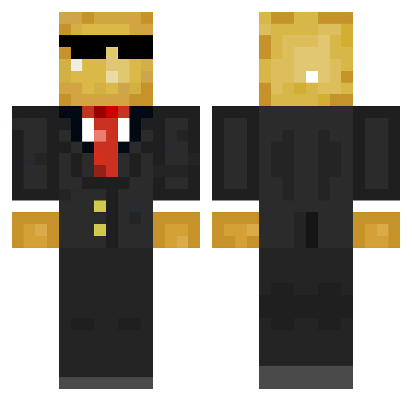 Krutonekk Minecraft skin, front and back view