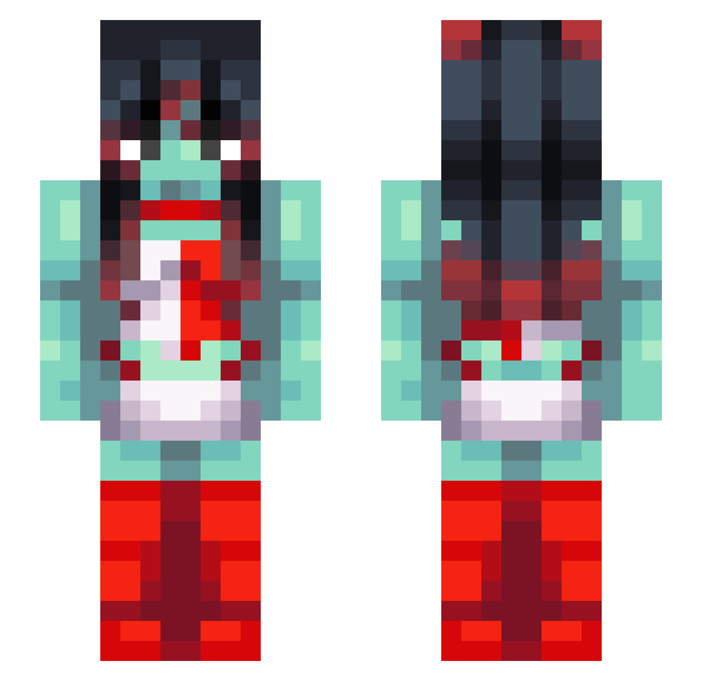 DOJAAAAAAA666 Minecraft skin, front and back view