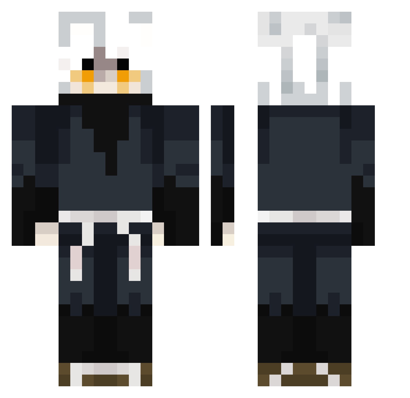 Rebuked Minecraft skin, front and back view