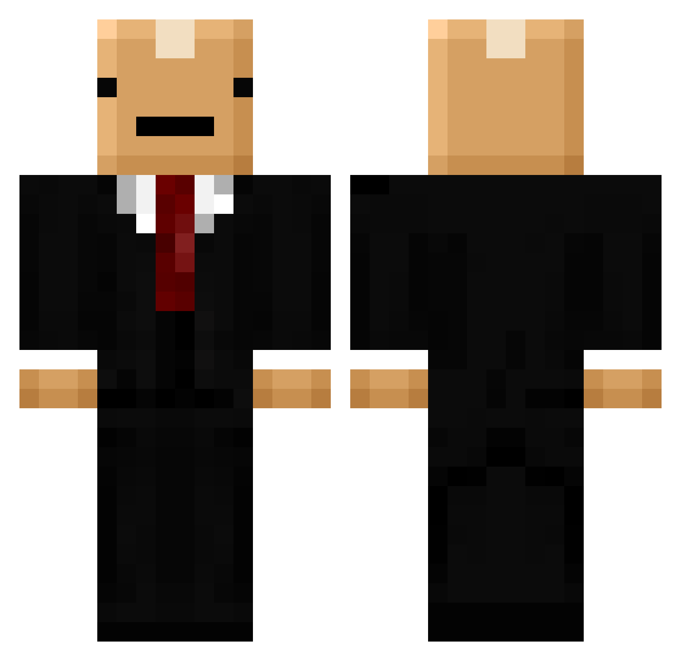 Omneex Minecraft skin, front and back view