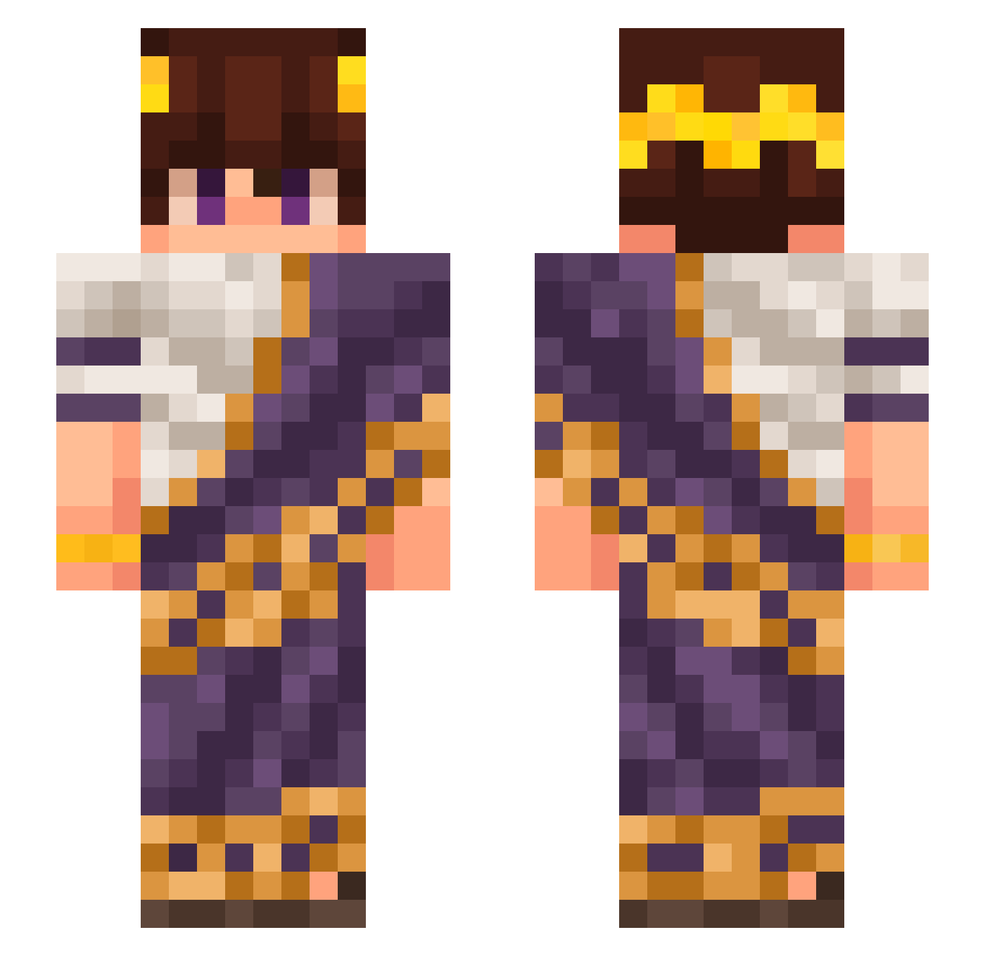 Xilfallen Minecraft skin, front and back view