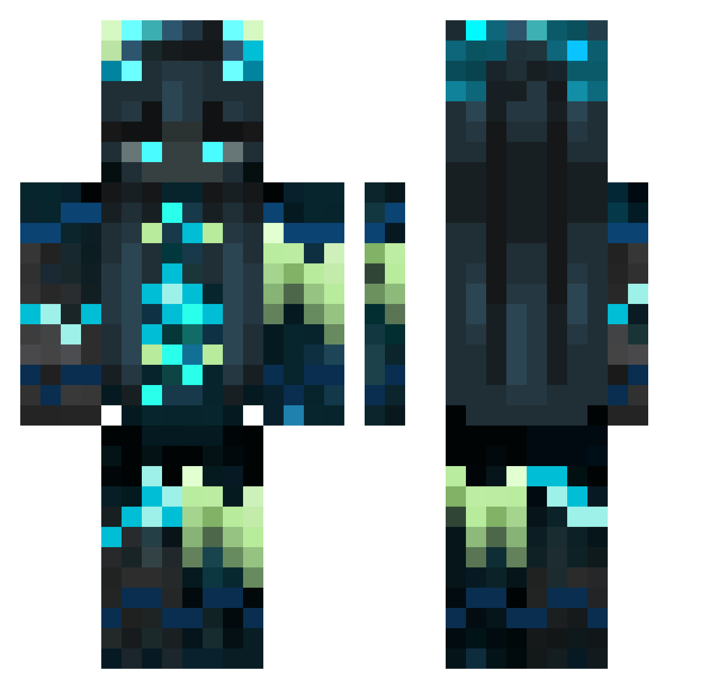 Osh4 Minecraft skin, front and back view
