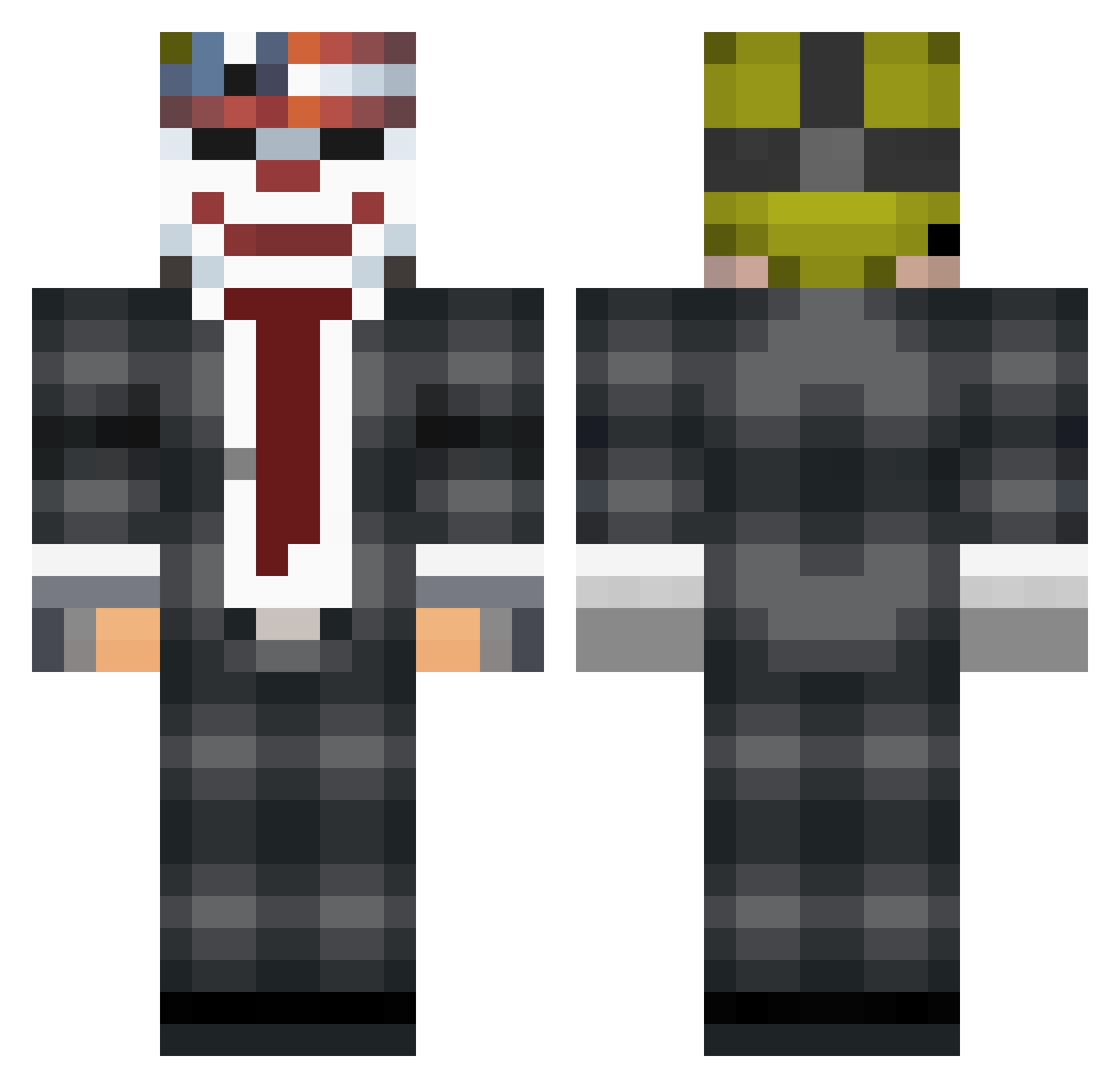 KvnPlays Minecraft skin, front and back view