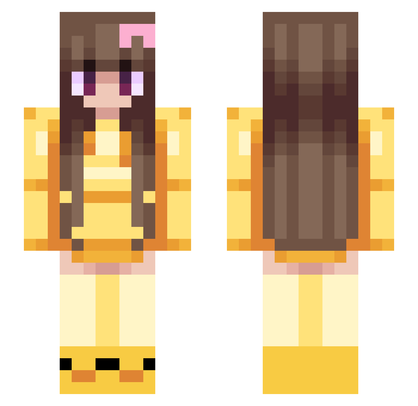 Racholmimimi Minecraft skin, front and back view