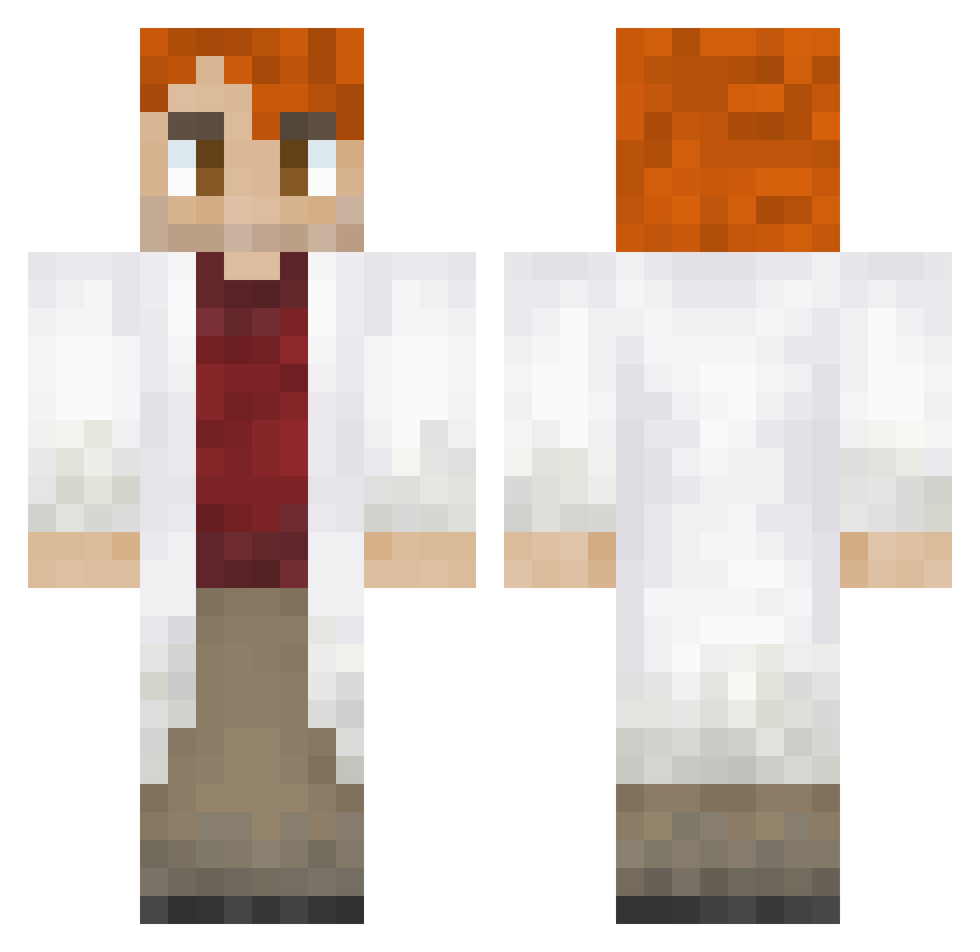 AJLabs Minecraft skin, front and back view