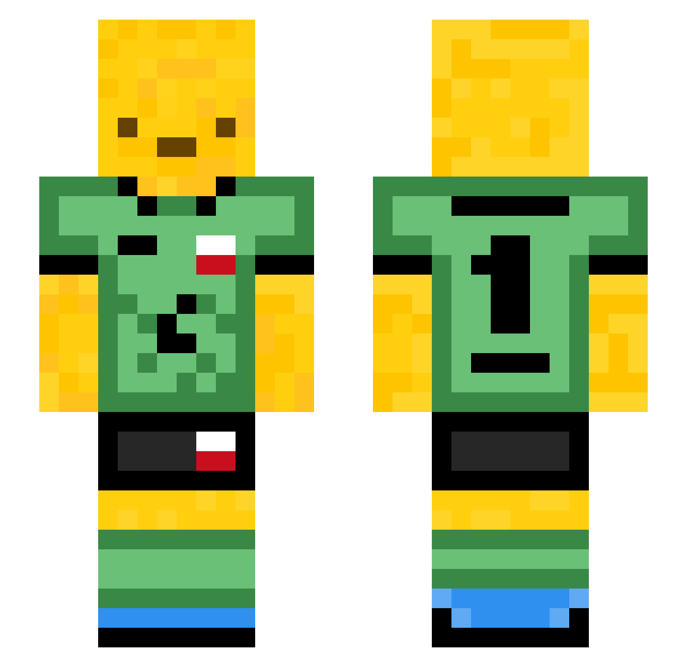 _Szelestny Minecraft skin, front and back view