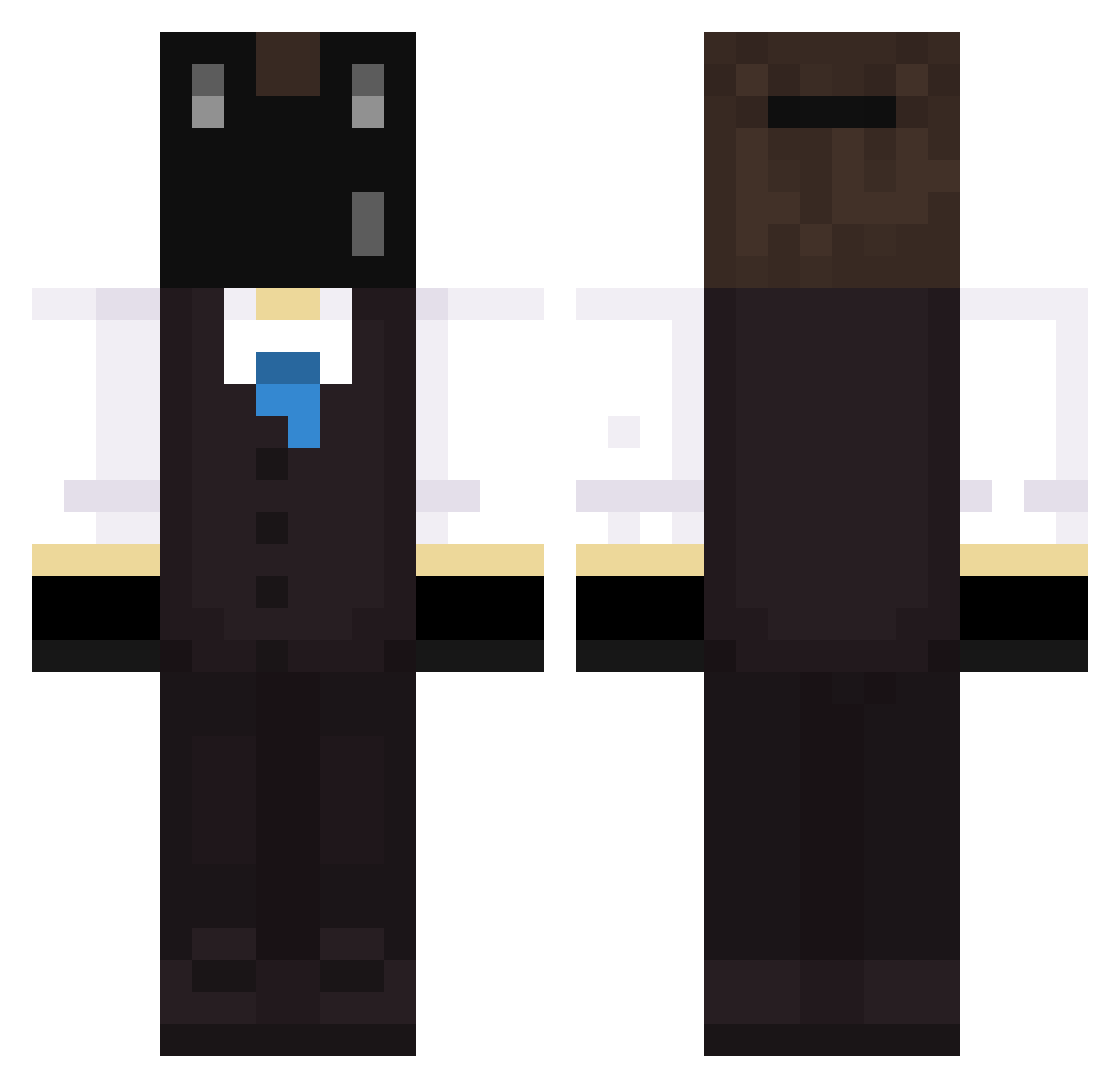 LER0C Minecraft skin, front and back view