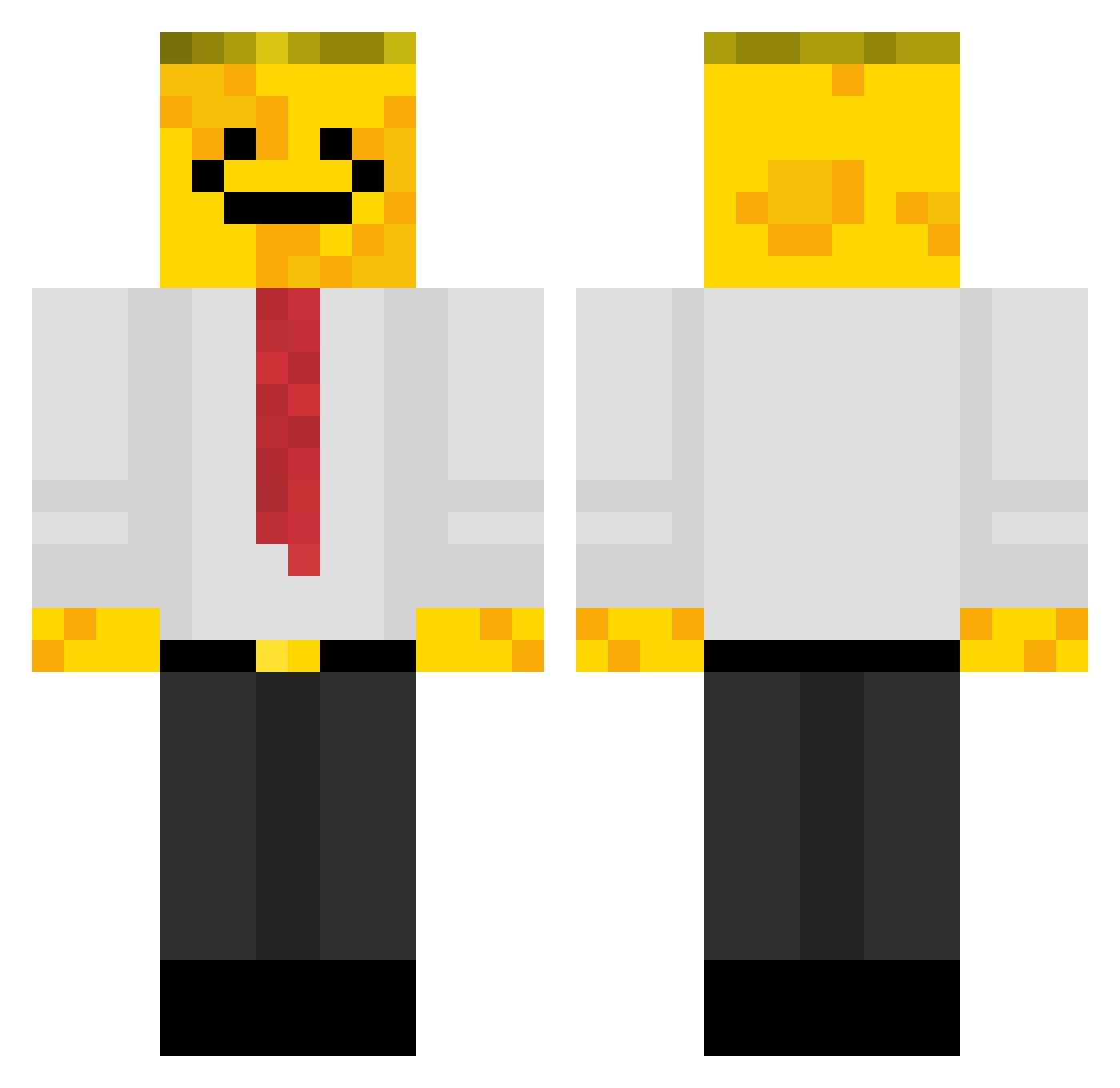 Cheese0man Minecraft skin, front and back view