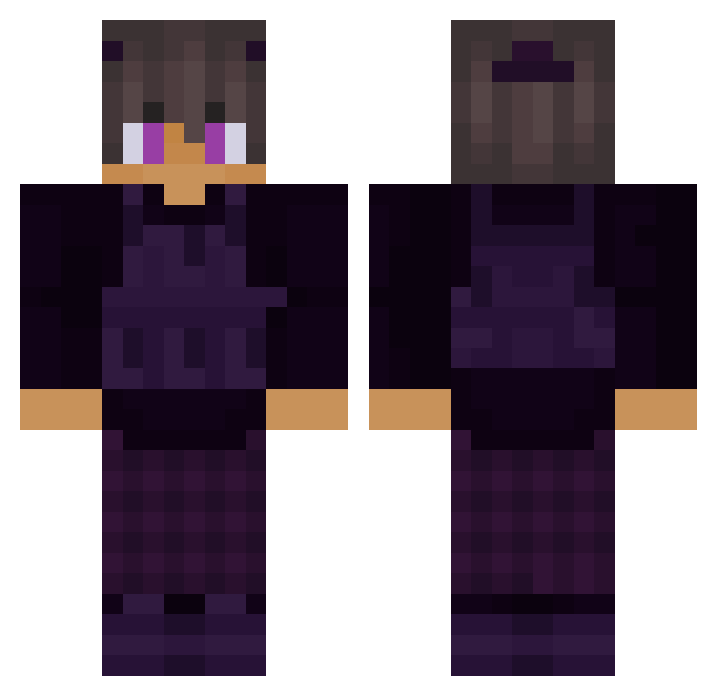 ltsMaui Minecraft skin, front and back view
