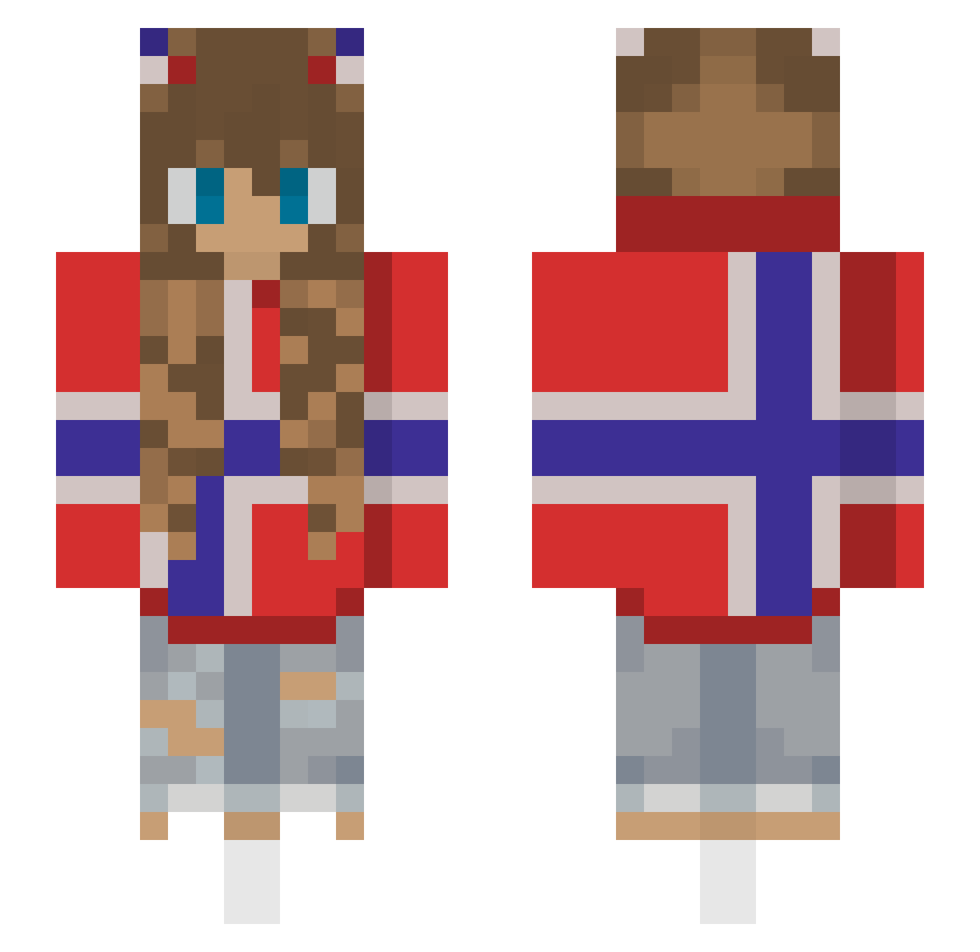 Veronika240 Minecraft skin, front and back view