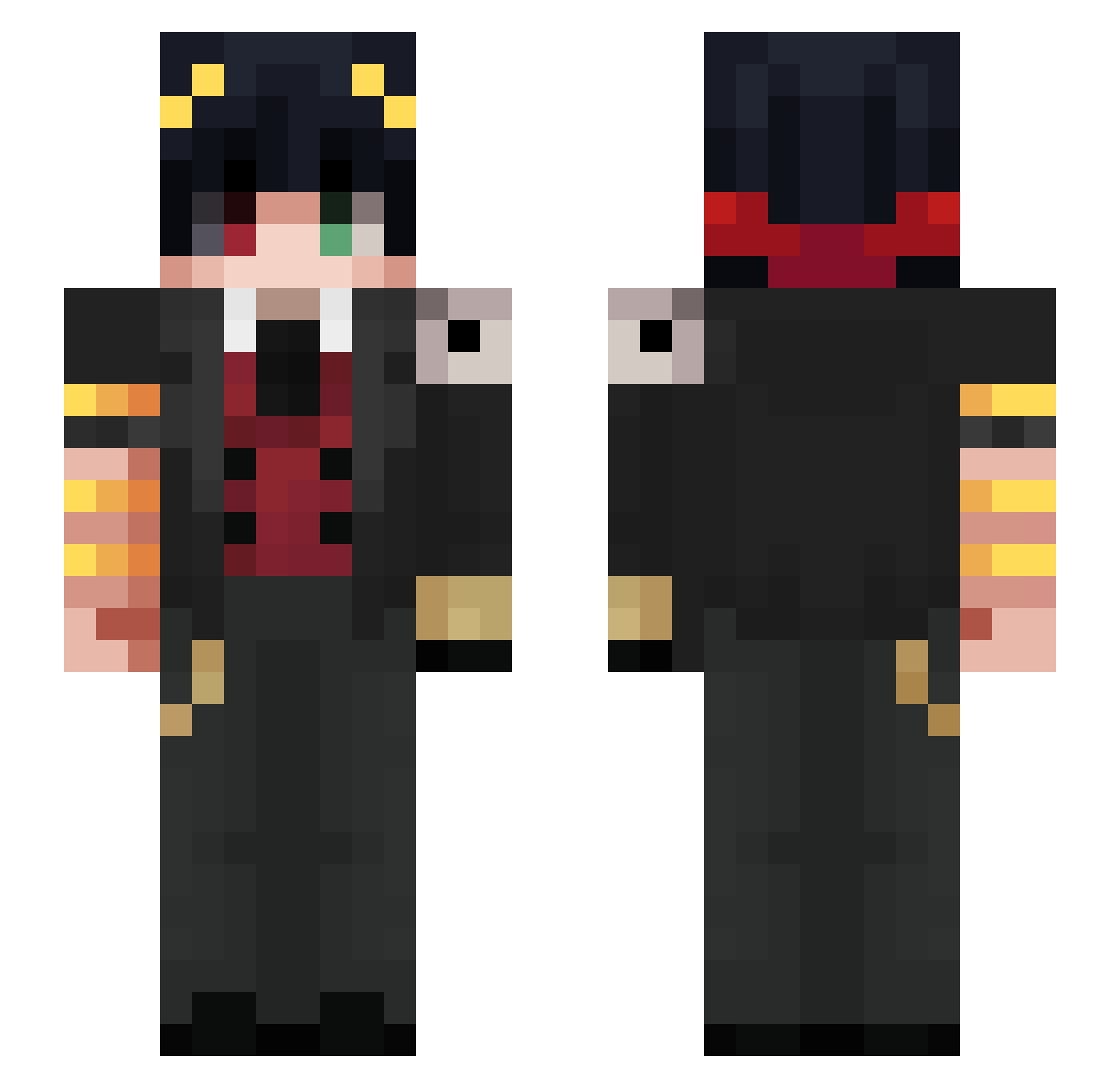 zealouzy Minecraft skin, front and back view
