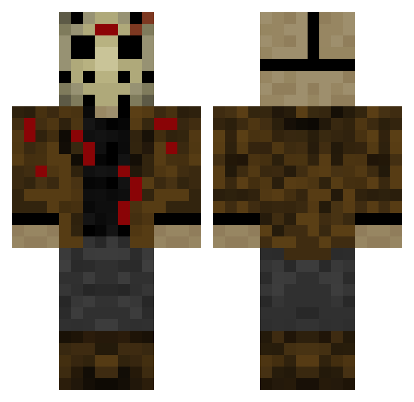 Mego2344 Minecraft skin, front and back view